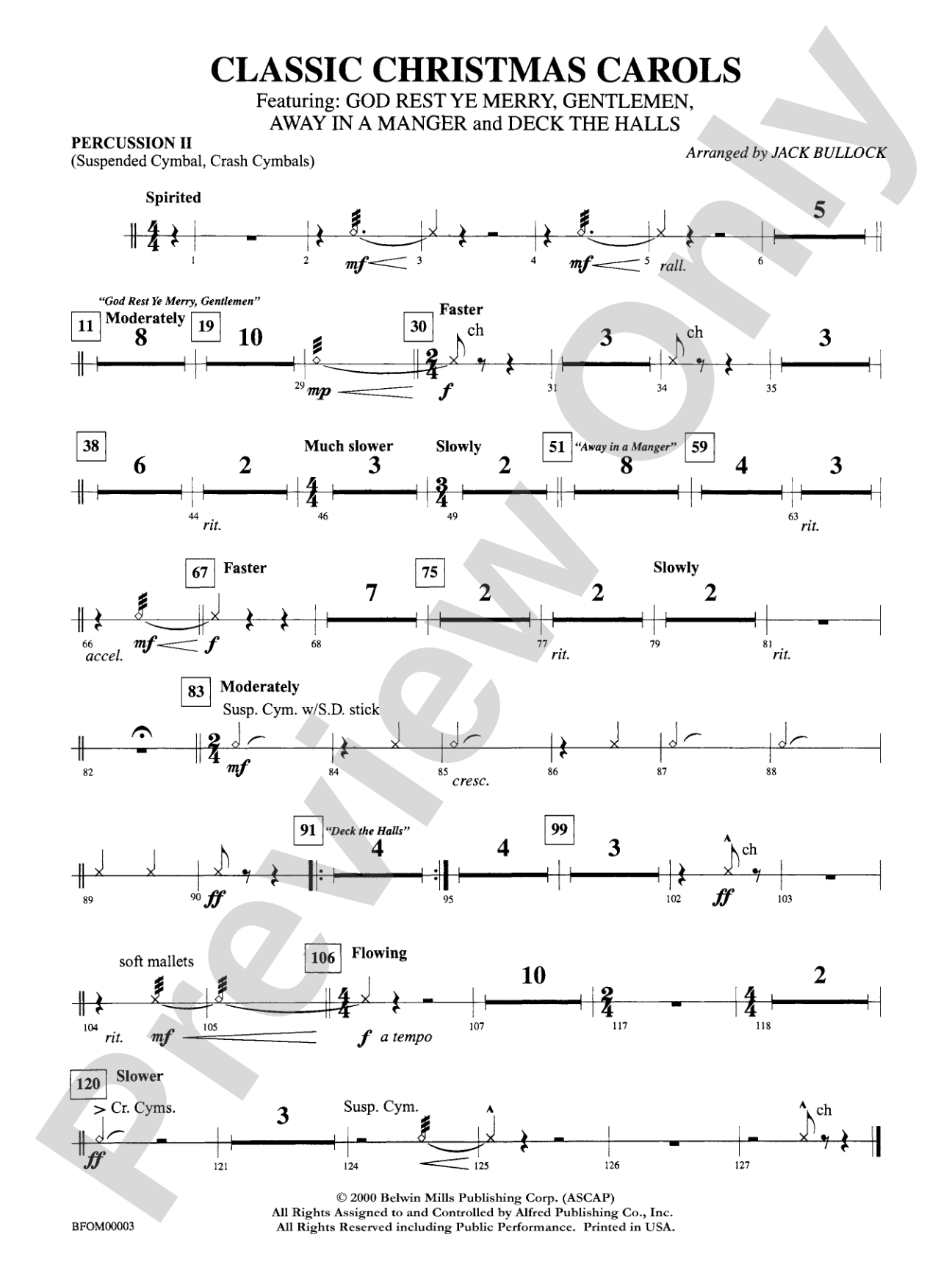 Classic Christmas Carols: 2nd Percussion