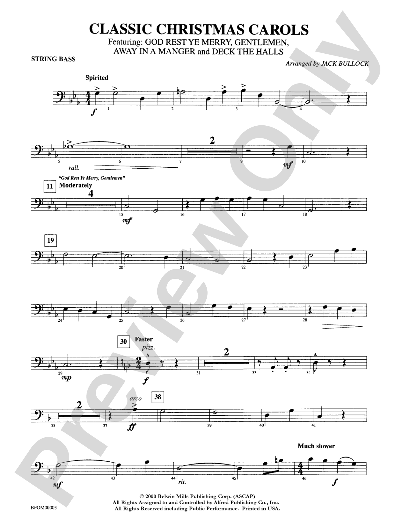 Classic Christmas Carols: String Bass