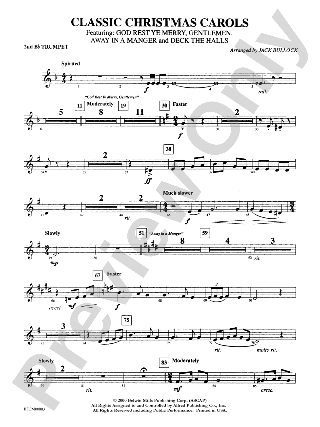 Classic Christmas Carols: 2nd B-flat Trumpet