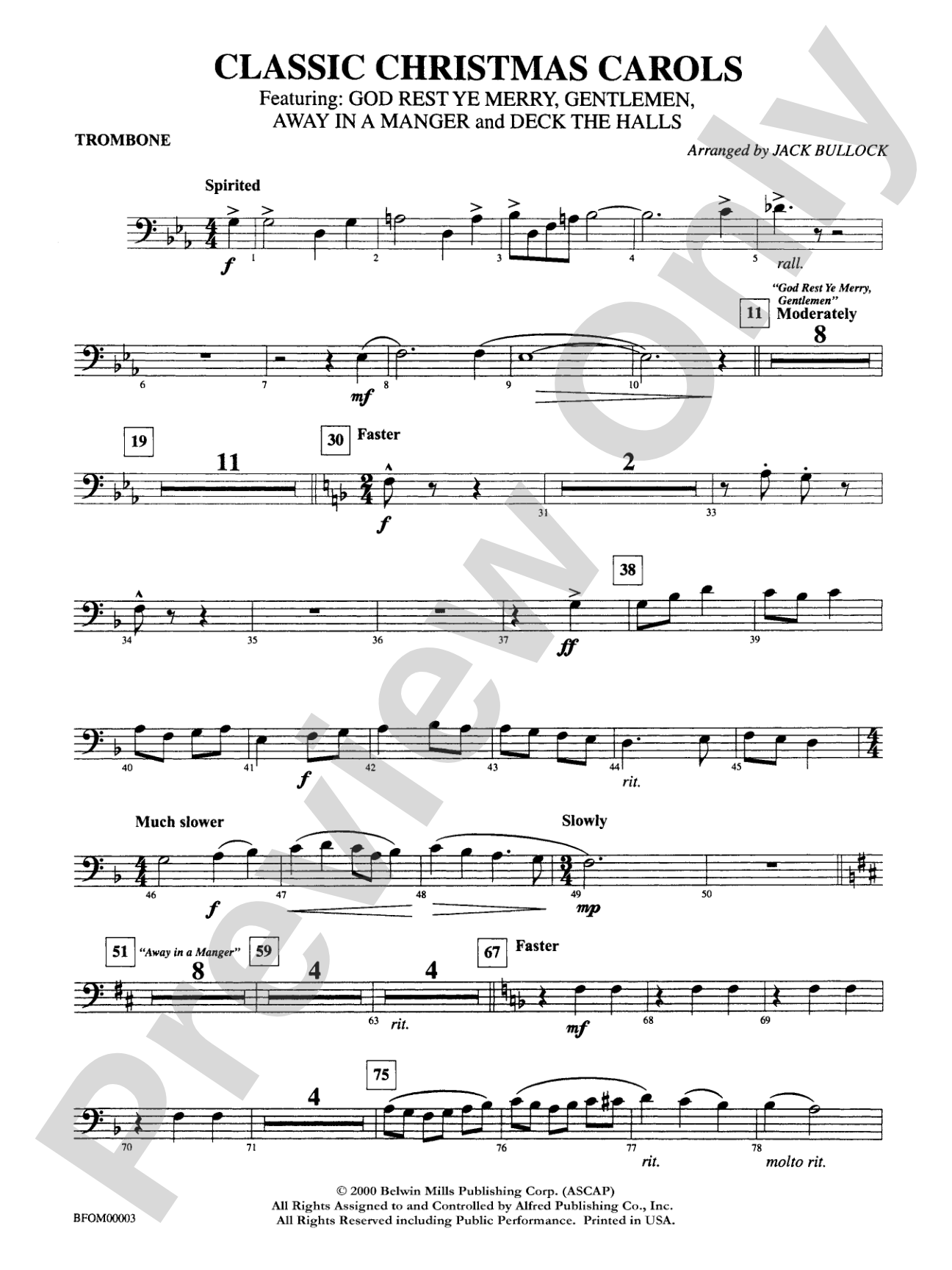 Classic Christmas Carols: 1st Trombone