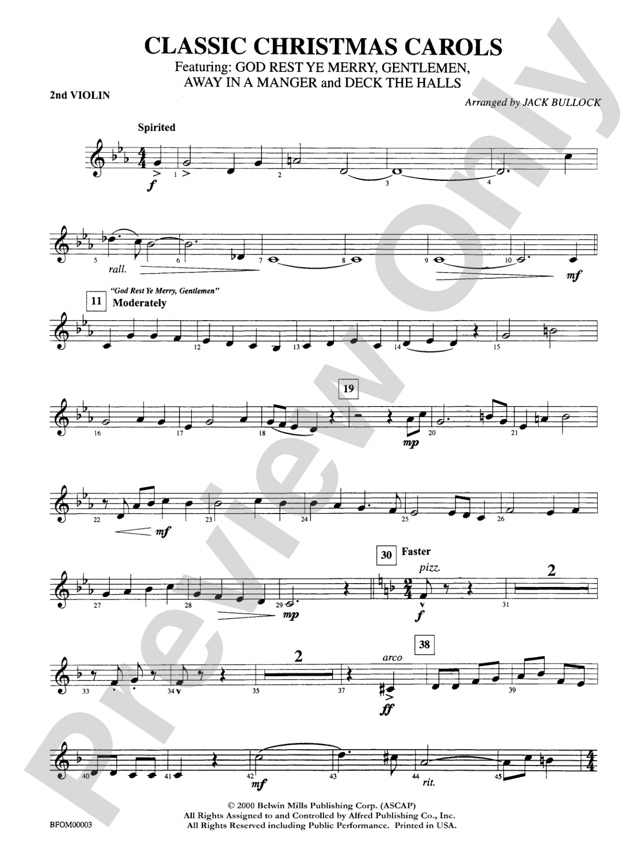 Classic Christmas Carols: 2nd Violin