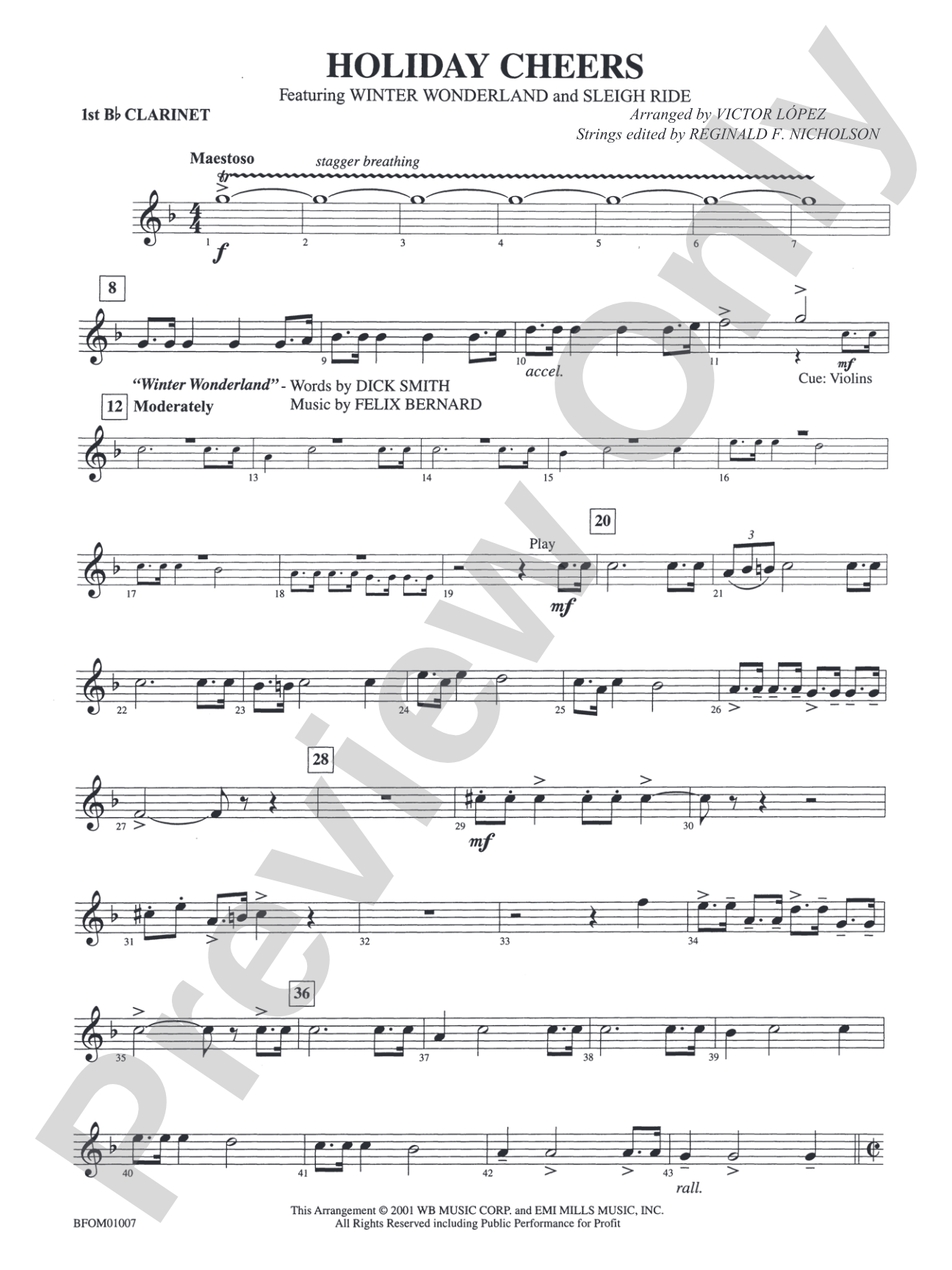 Holiday Cheers: 1st B-flat Clarinet