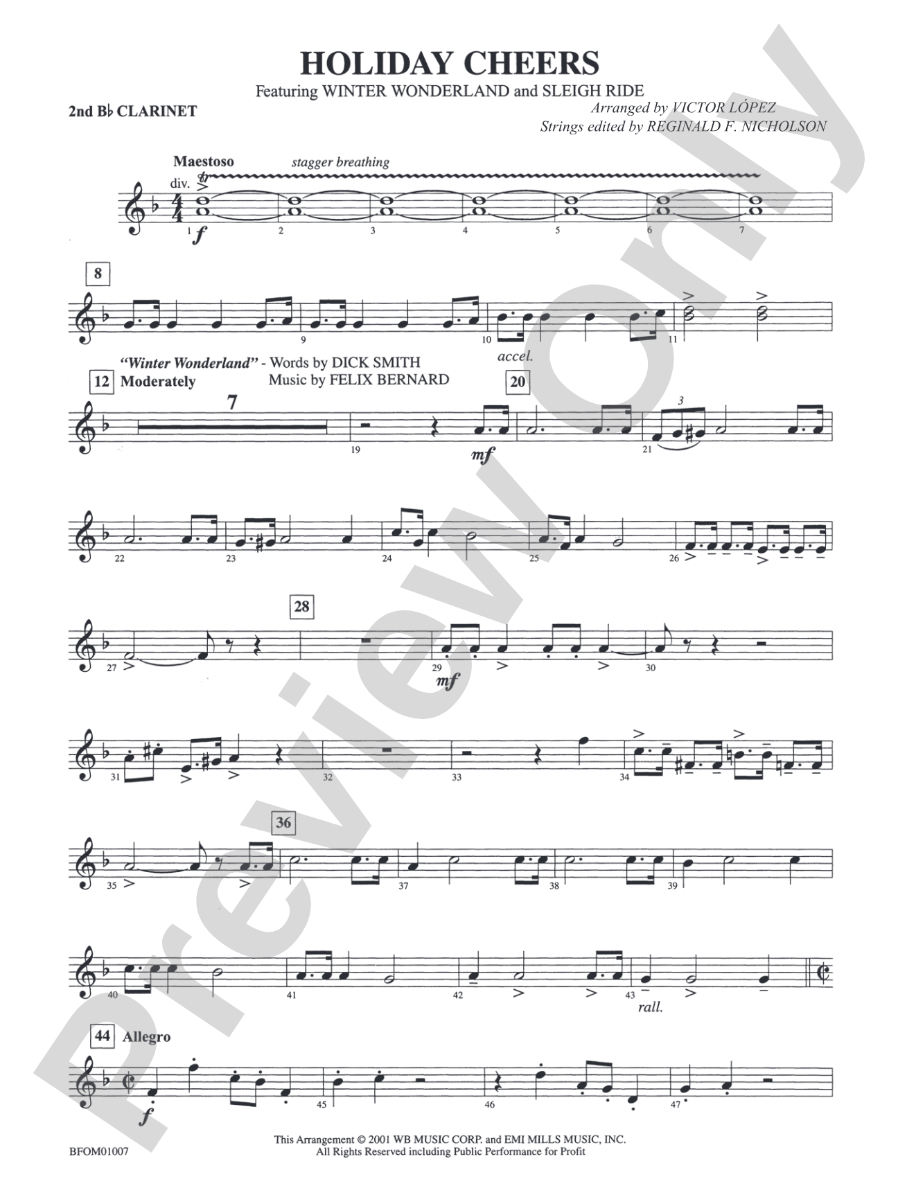 Holiday Cheers: 2nd B-flat Clarinet