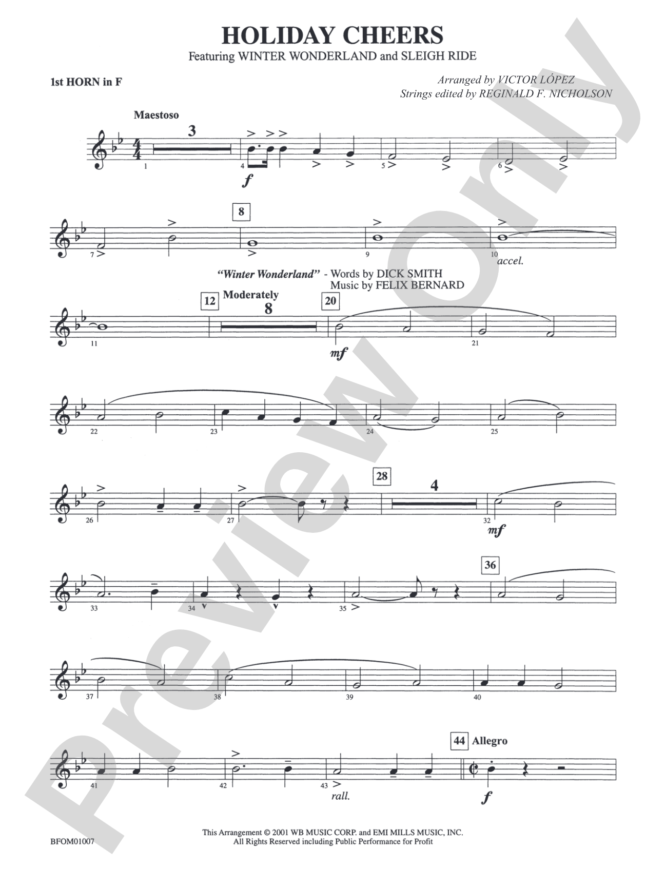 Holiday Cheers: 1st F Horn