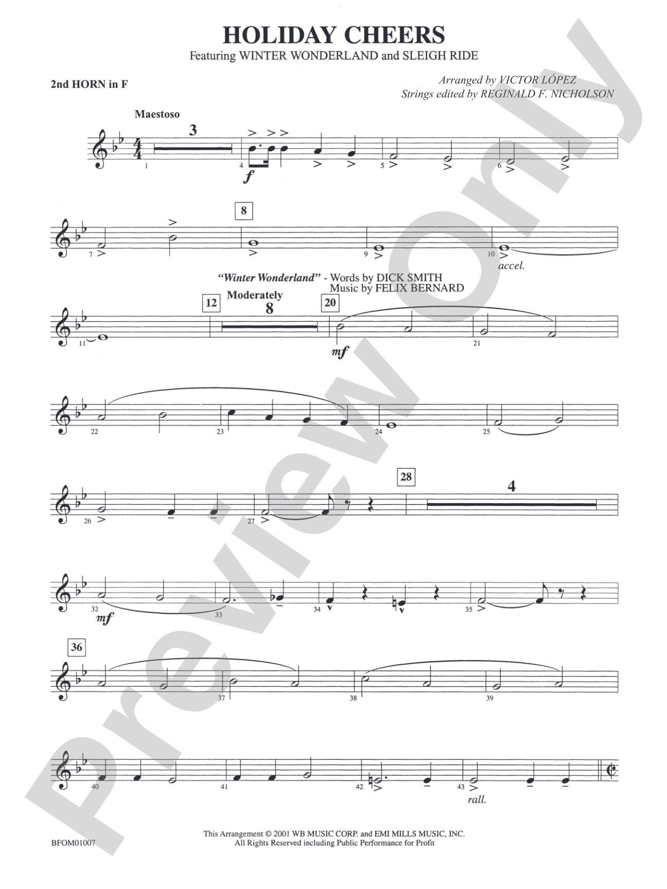 Holiday Cheers: 2nd F Horn