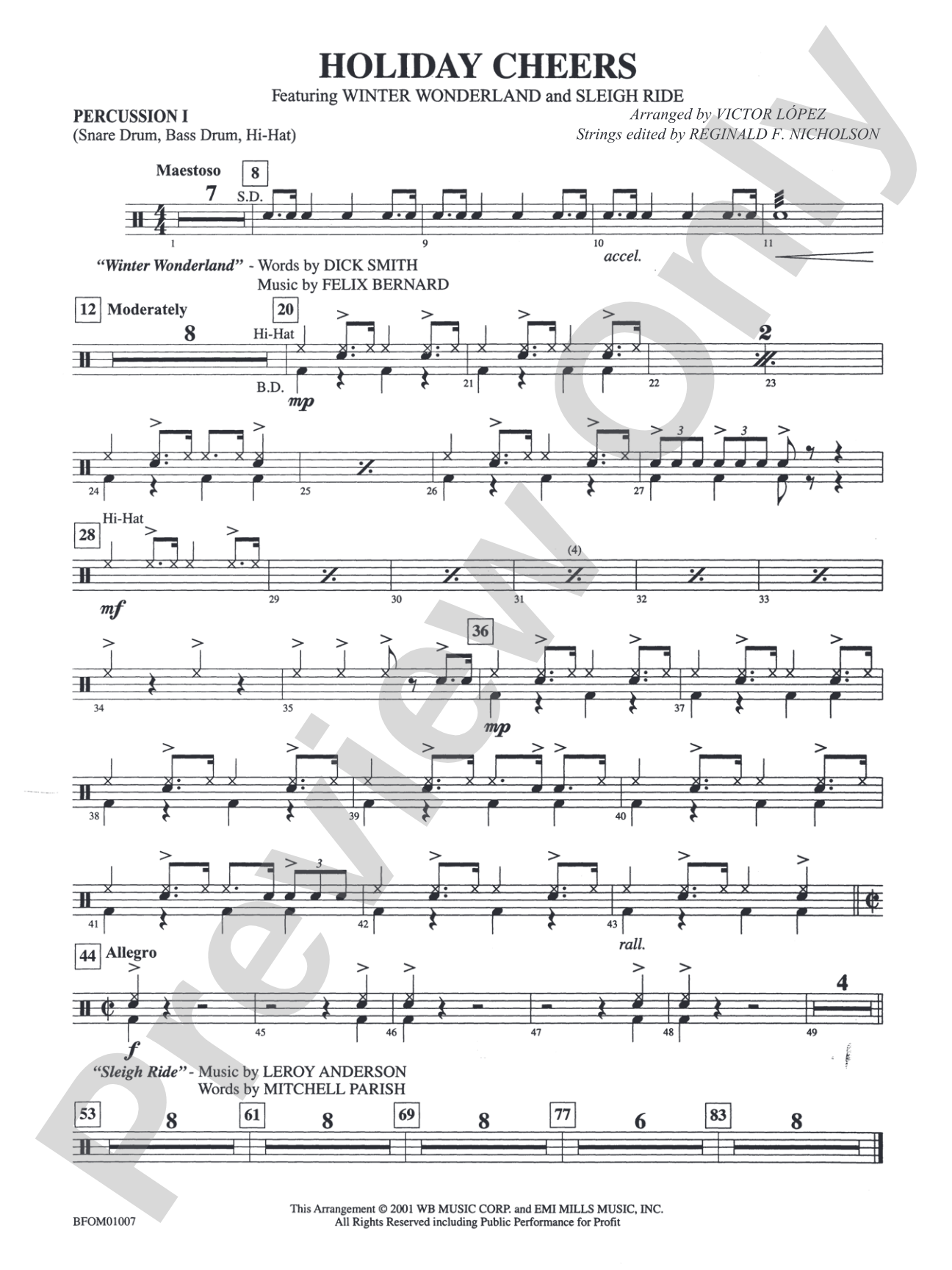 Holiday Cheers: 1st Percussion