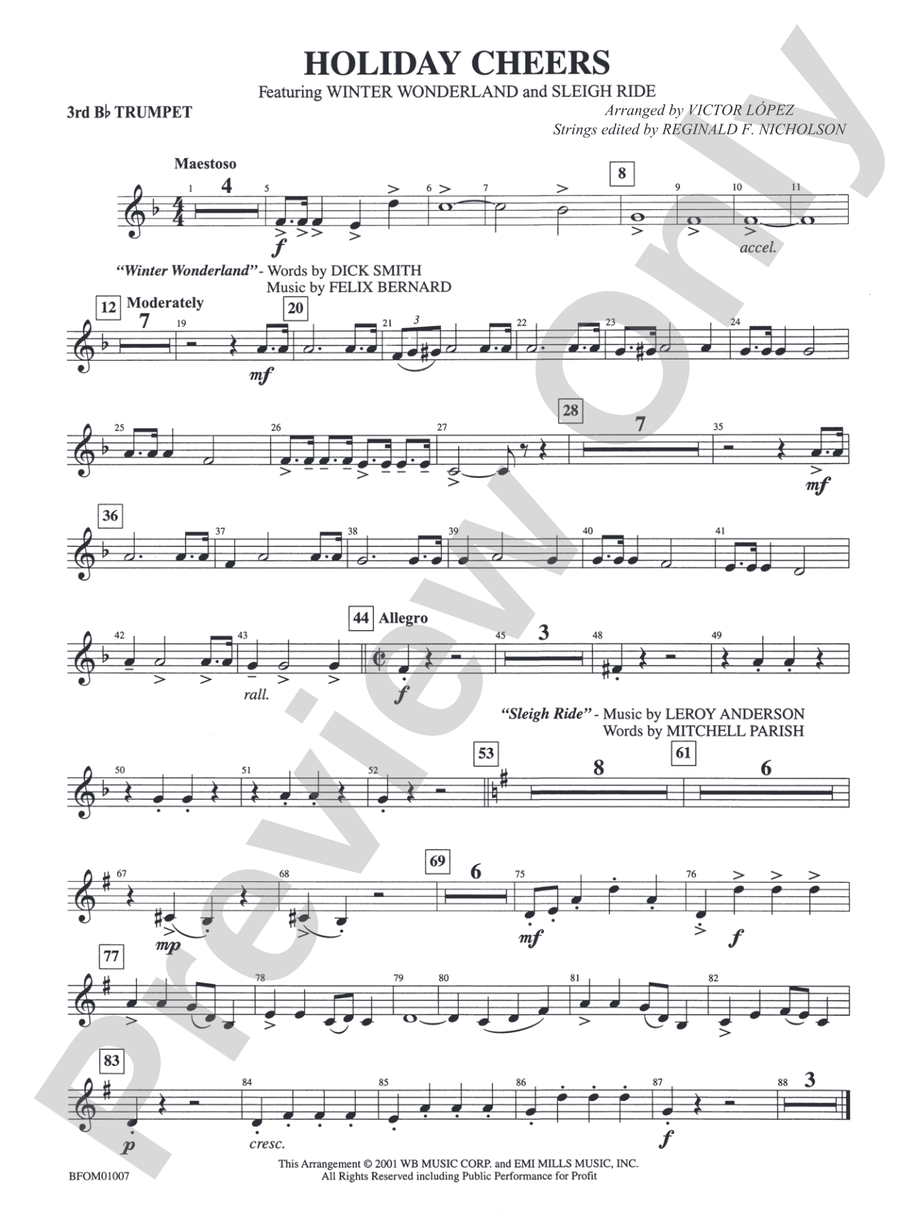 Holiday Cheers: 3rd B-flat Trumpet