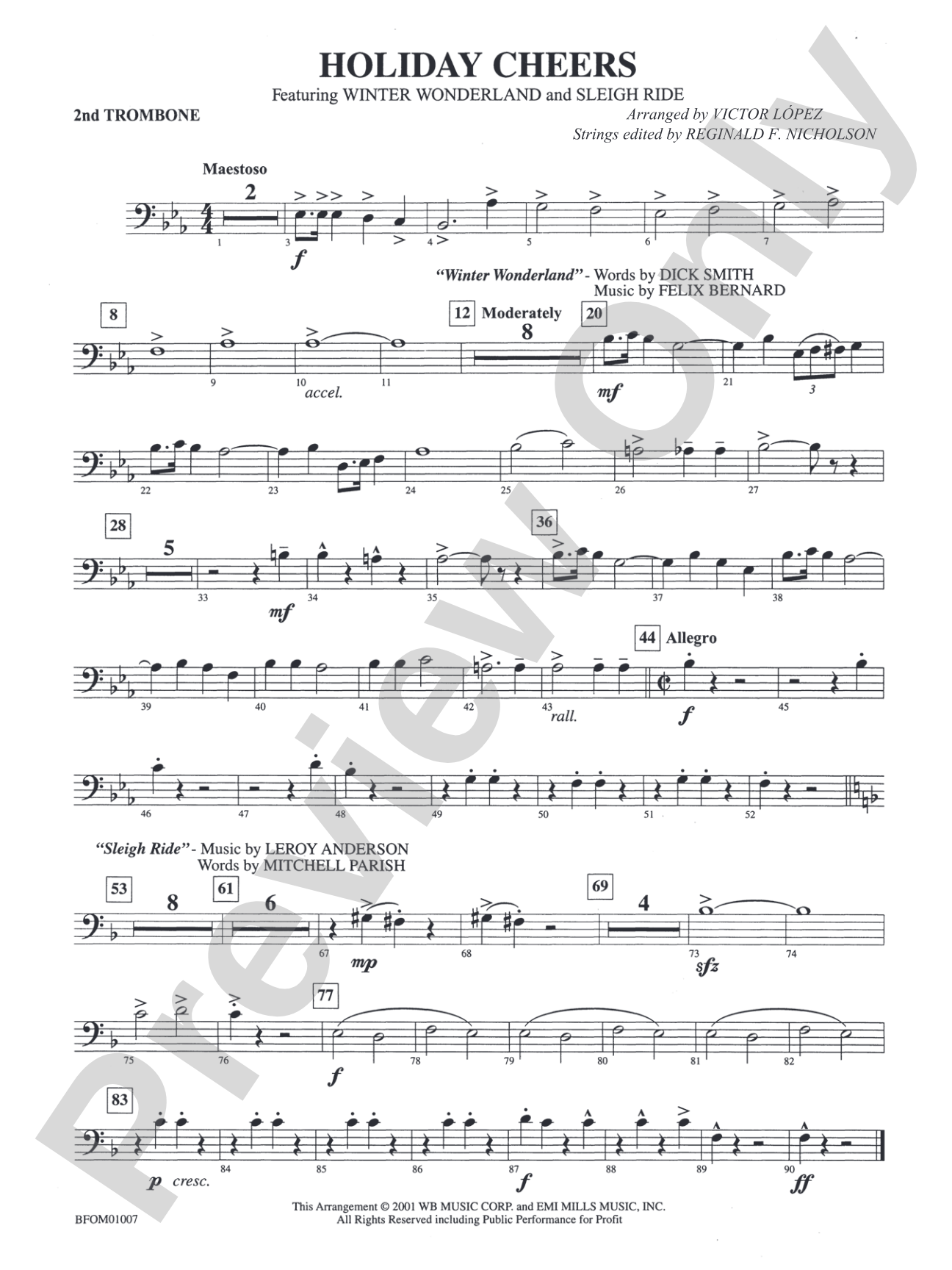 Holiday Cheers: 2nd Trombone