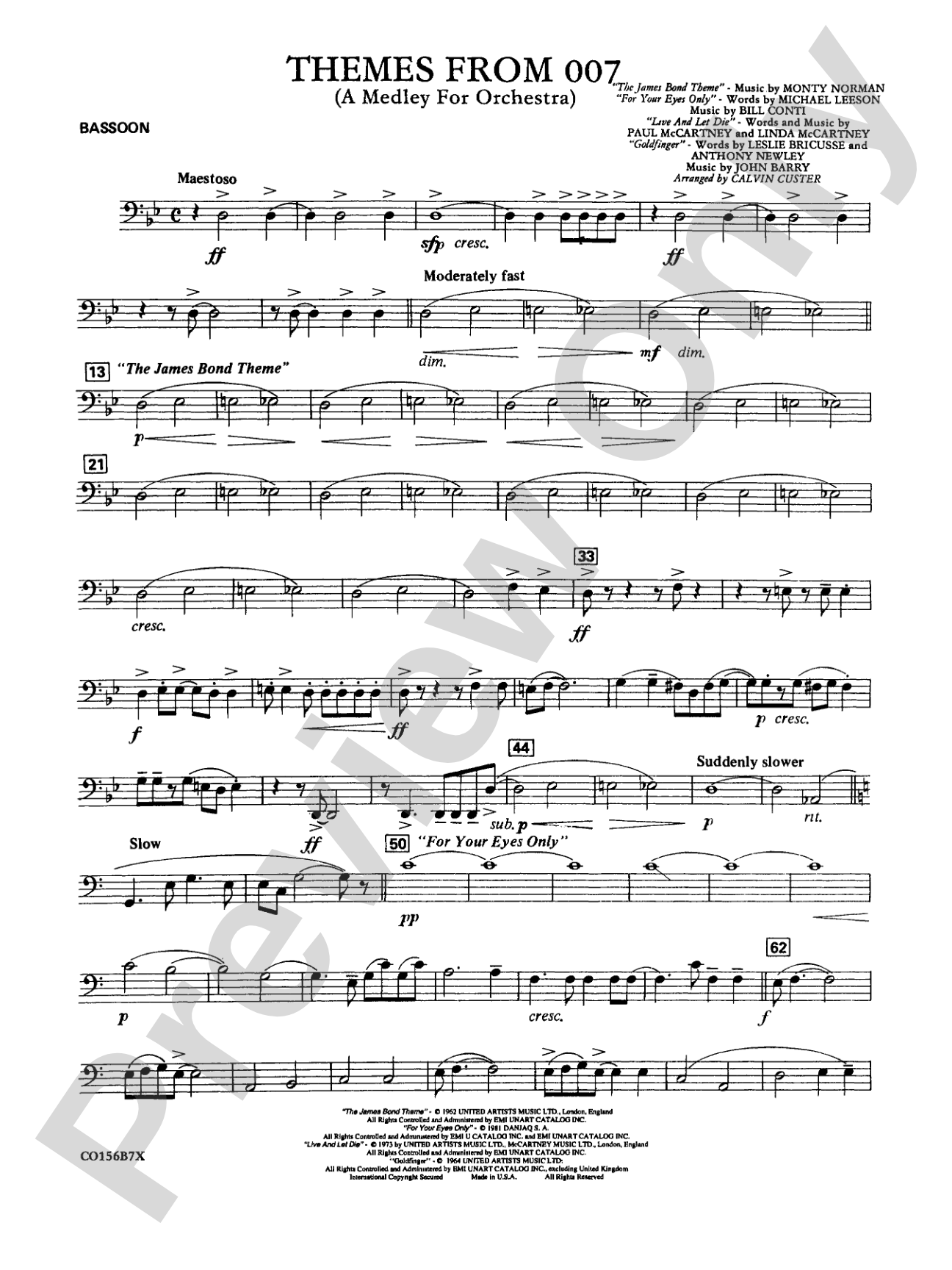 Themes from 007: Bassoon