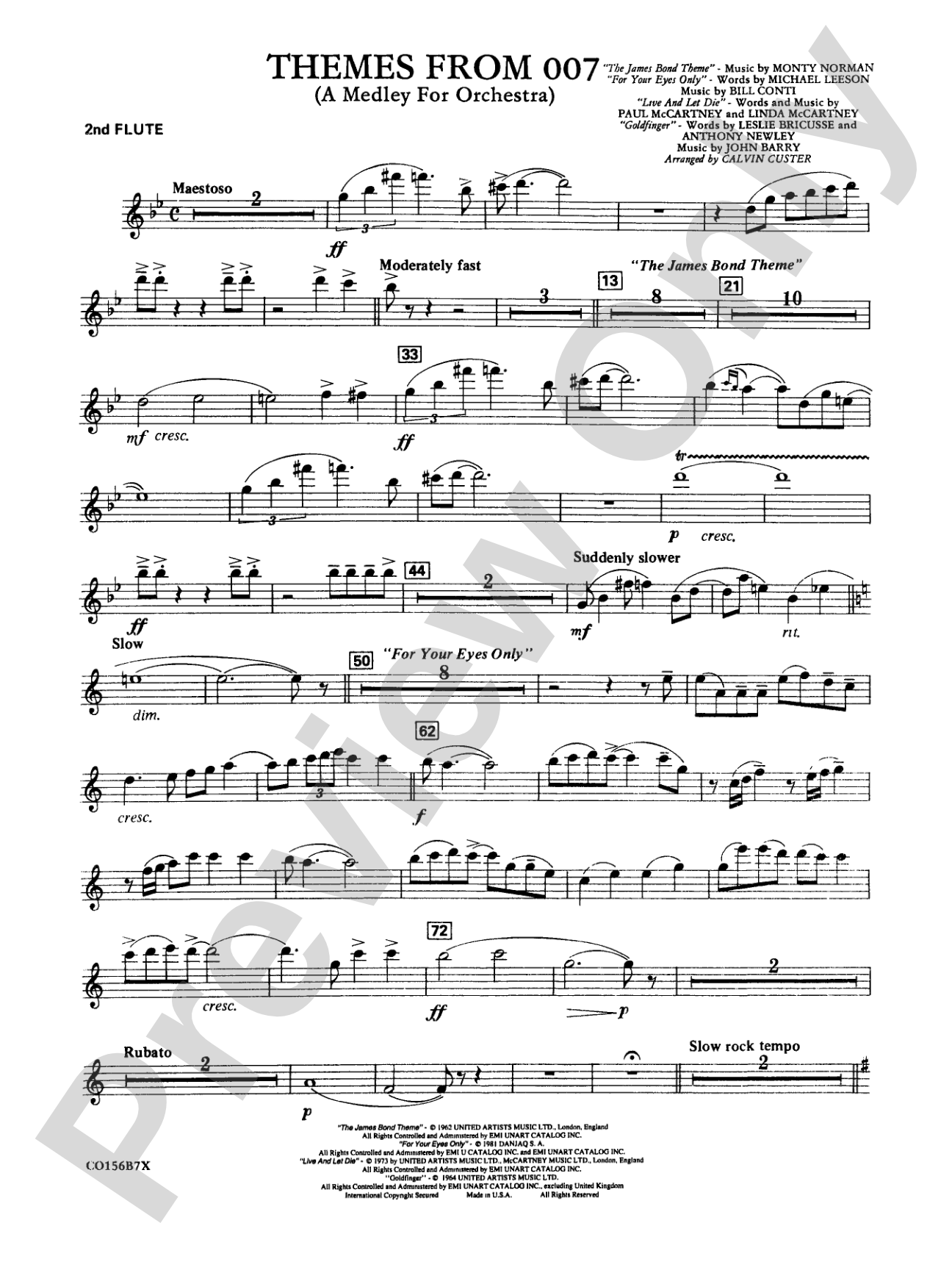 Themes from 007: 2nd Flute
