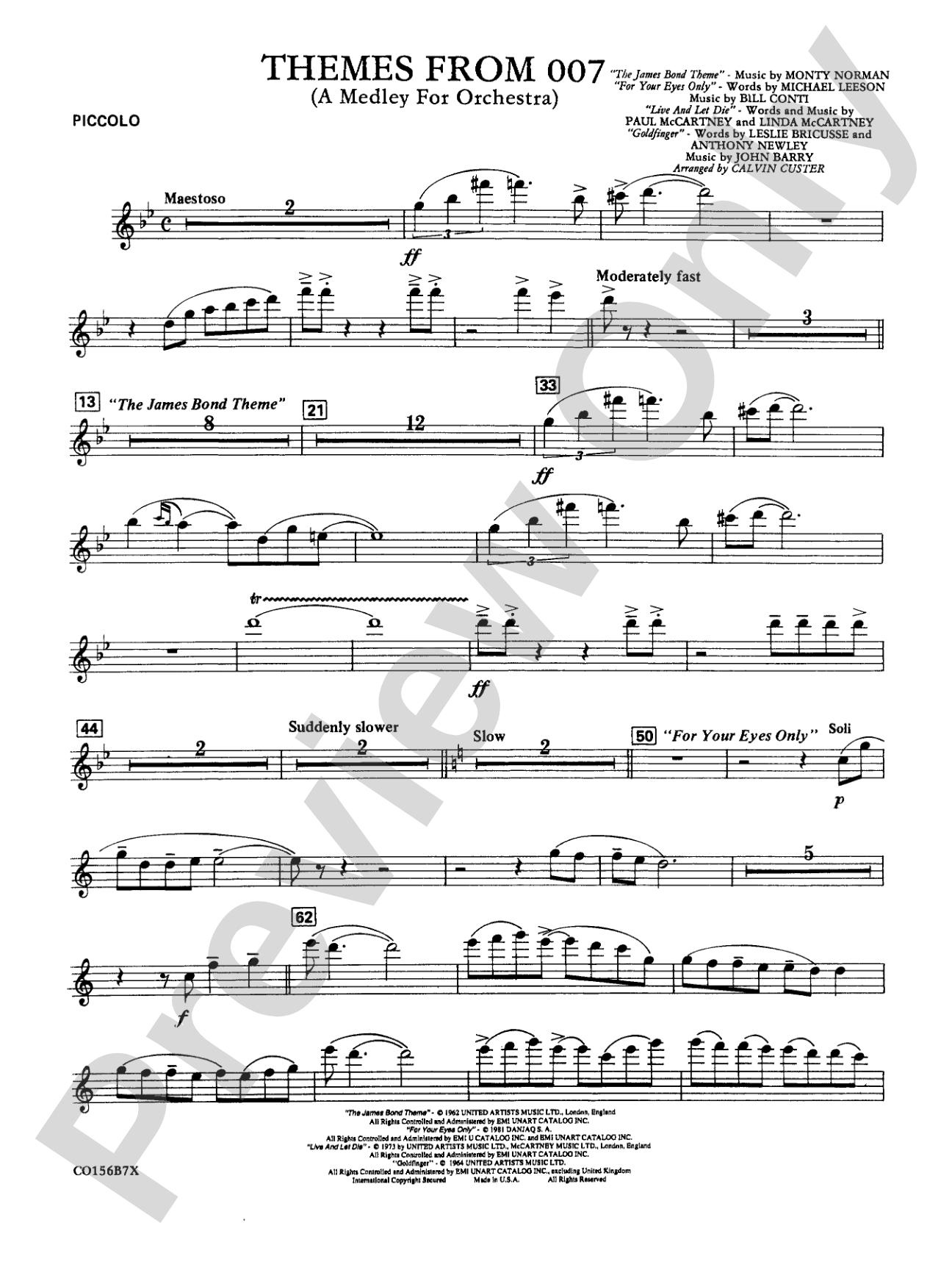 Themes from 007: Piccolo