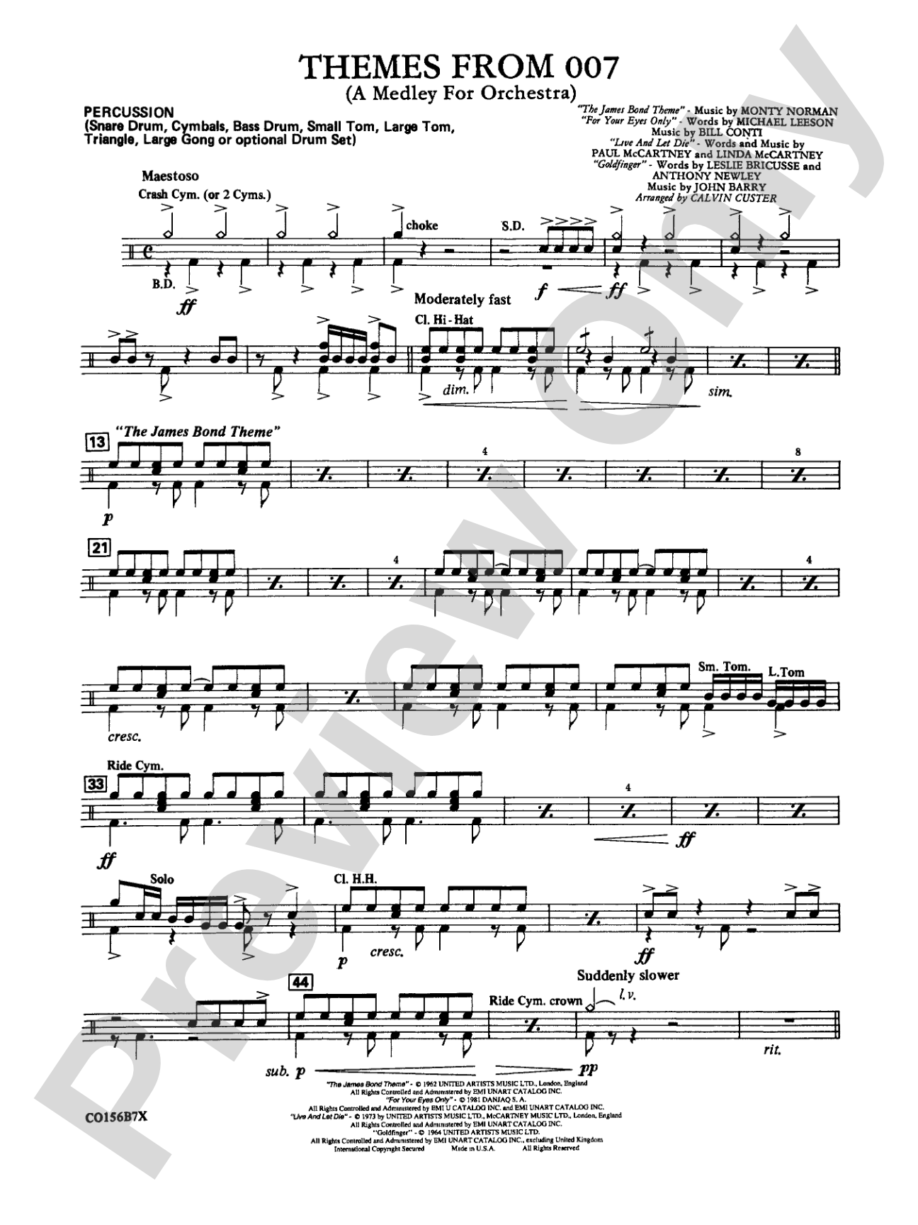 Themes from 007: 1st Percussion