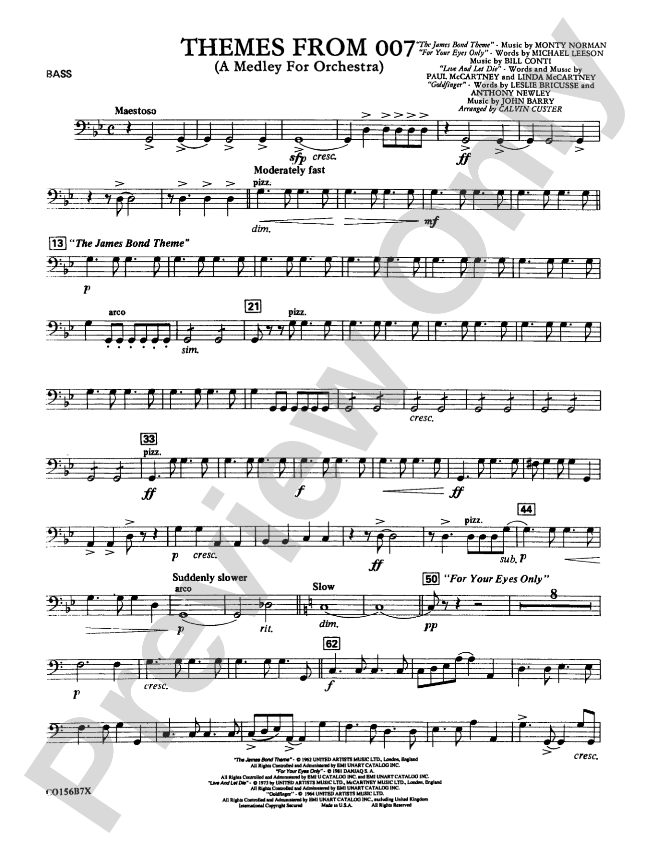 Themes from 007: String Bass