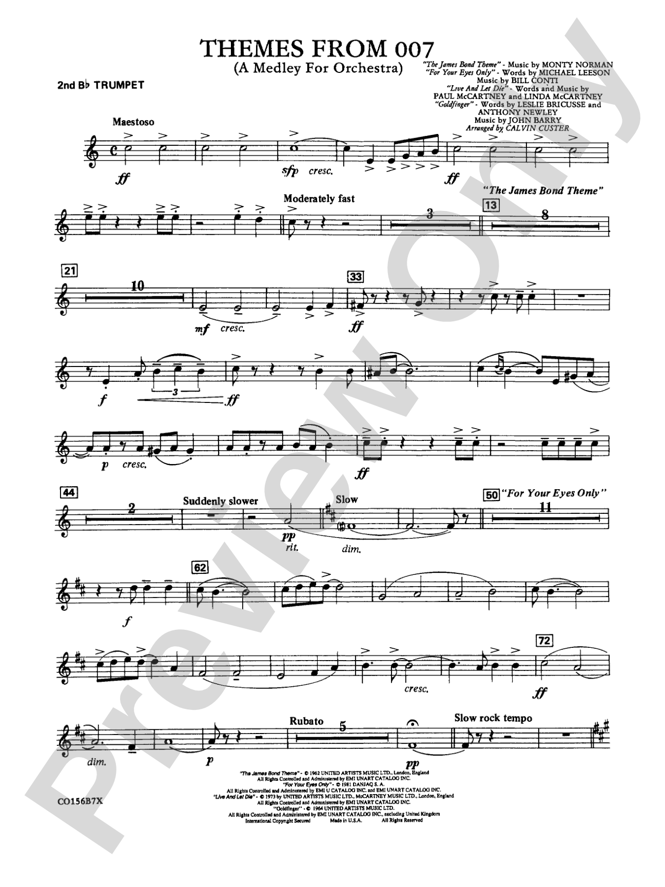 Themes from 007: 2nd B-flat Trumpet