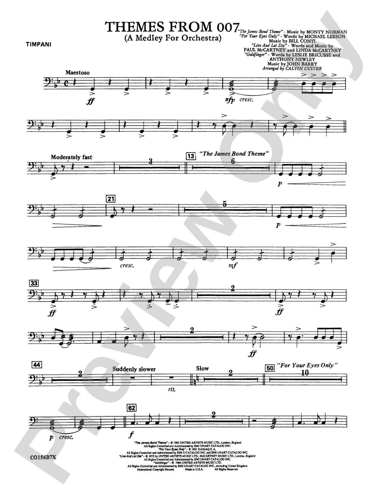 Themes from 007: Timpani