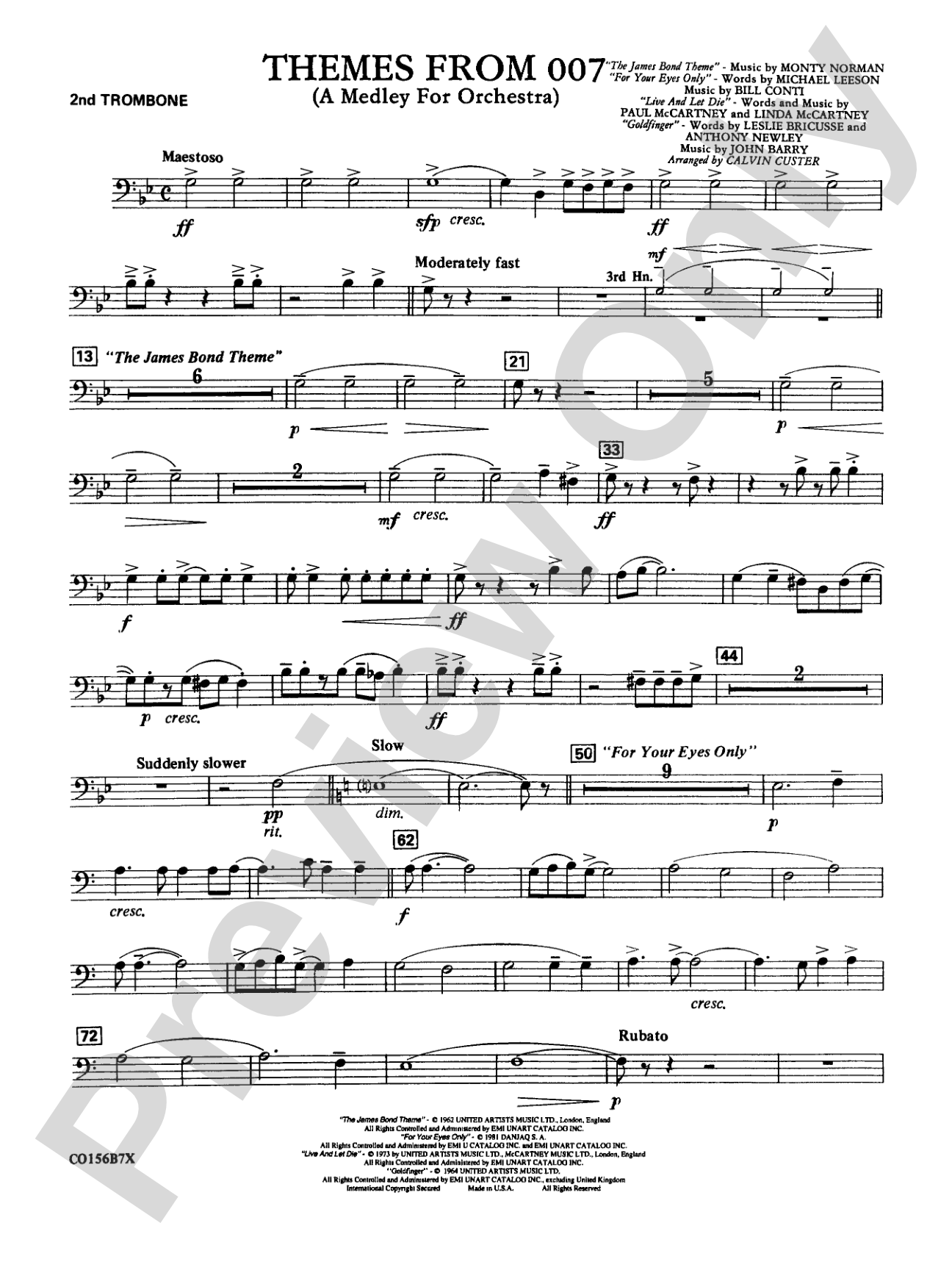 Themes from 007: 2nd Trombone