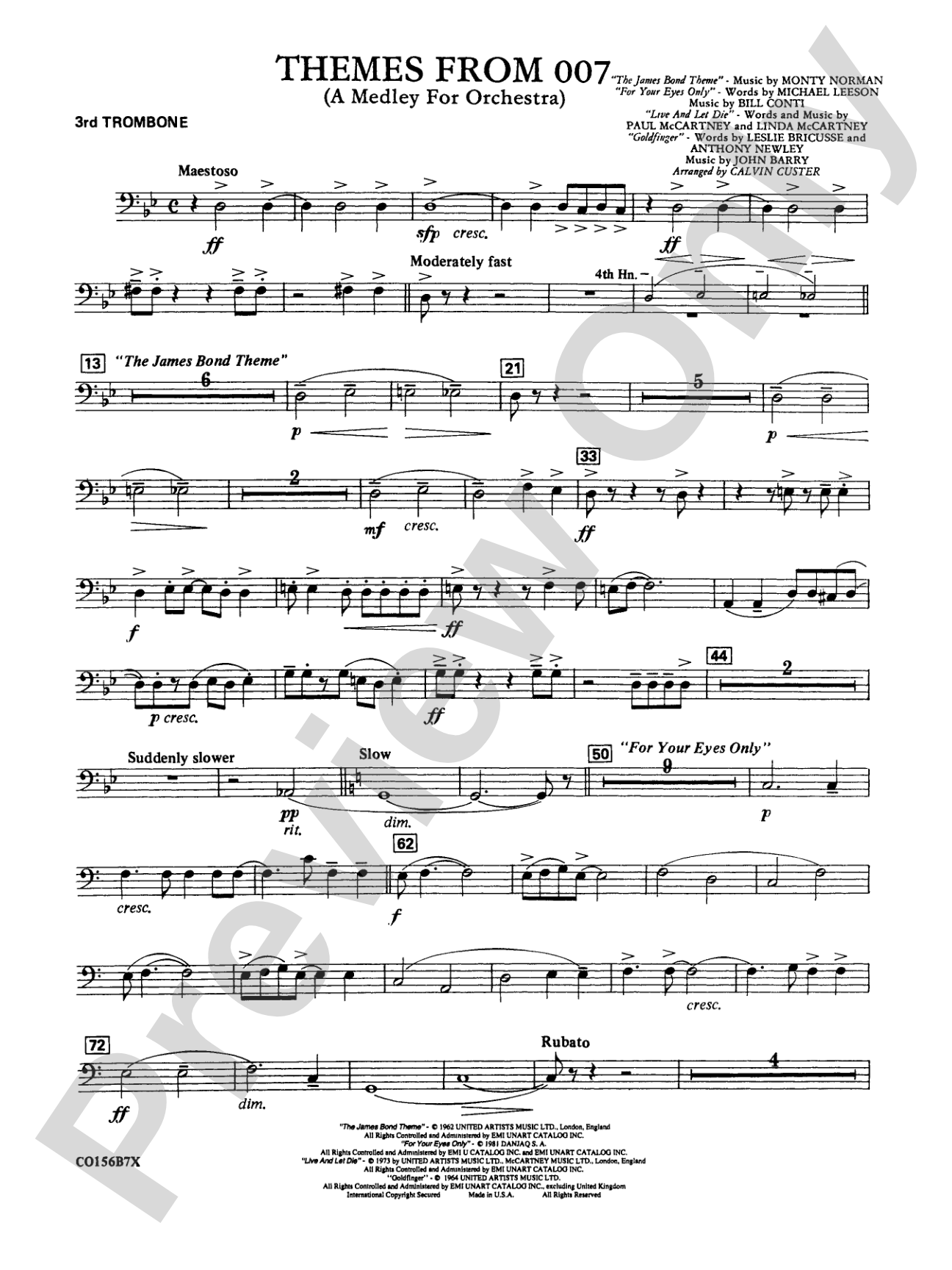Themes from 007: 3rd Trombone