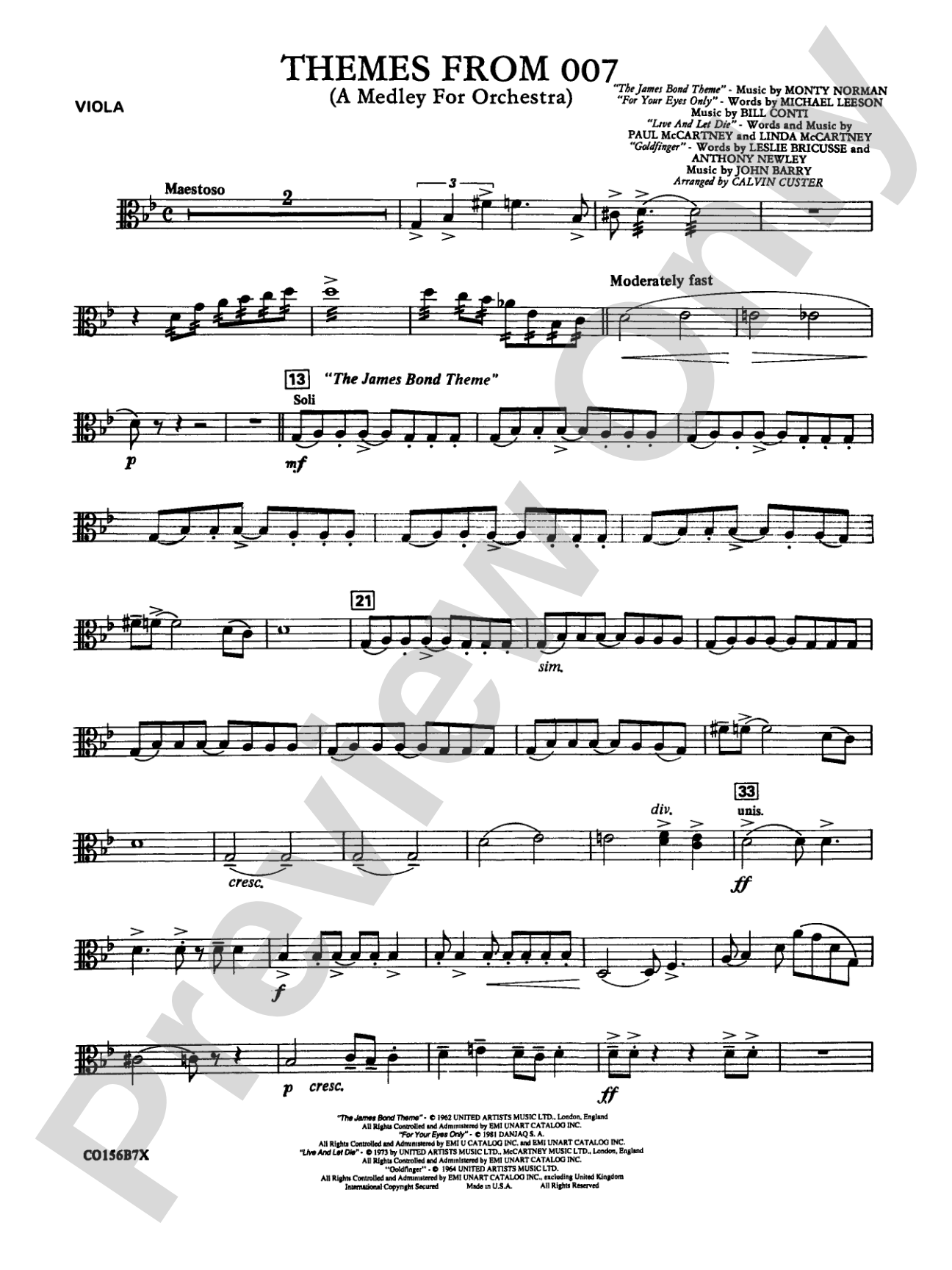 Themes from 007: Viola
