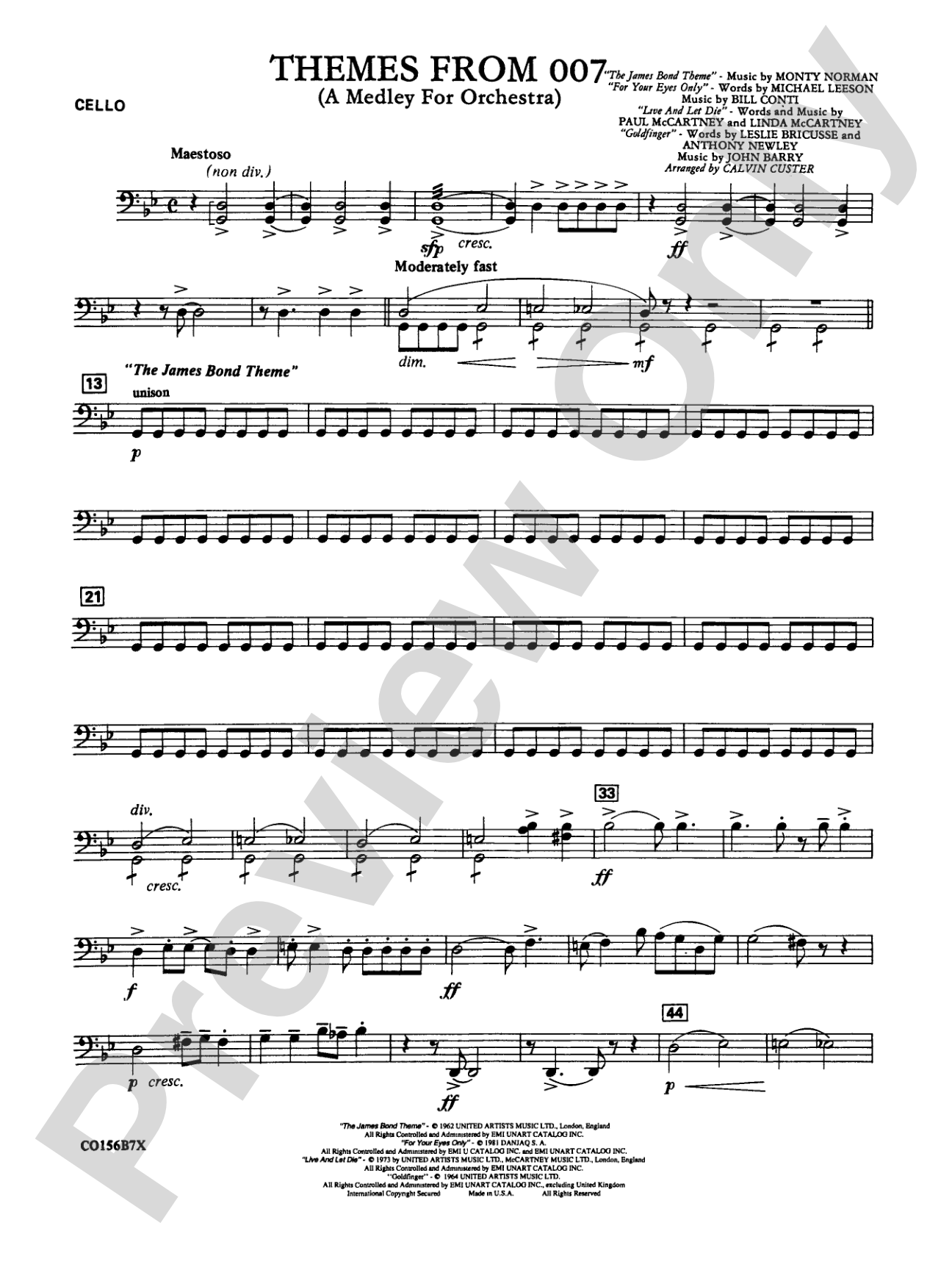 Themes from 007: Cello