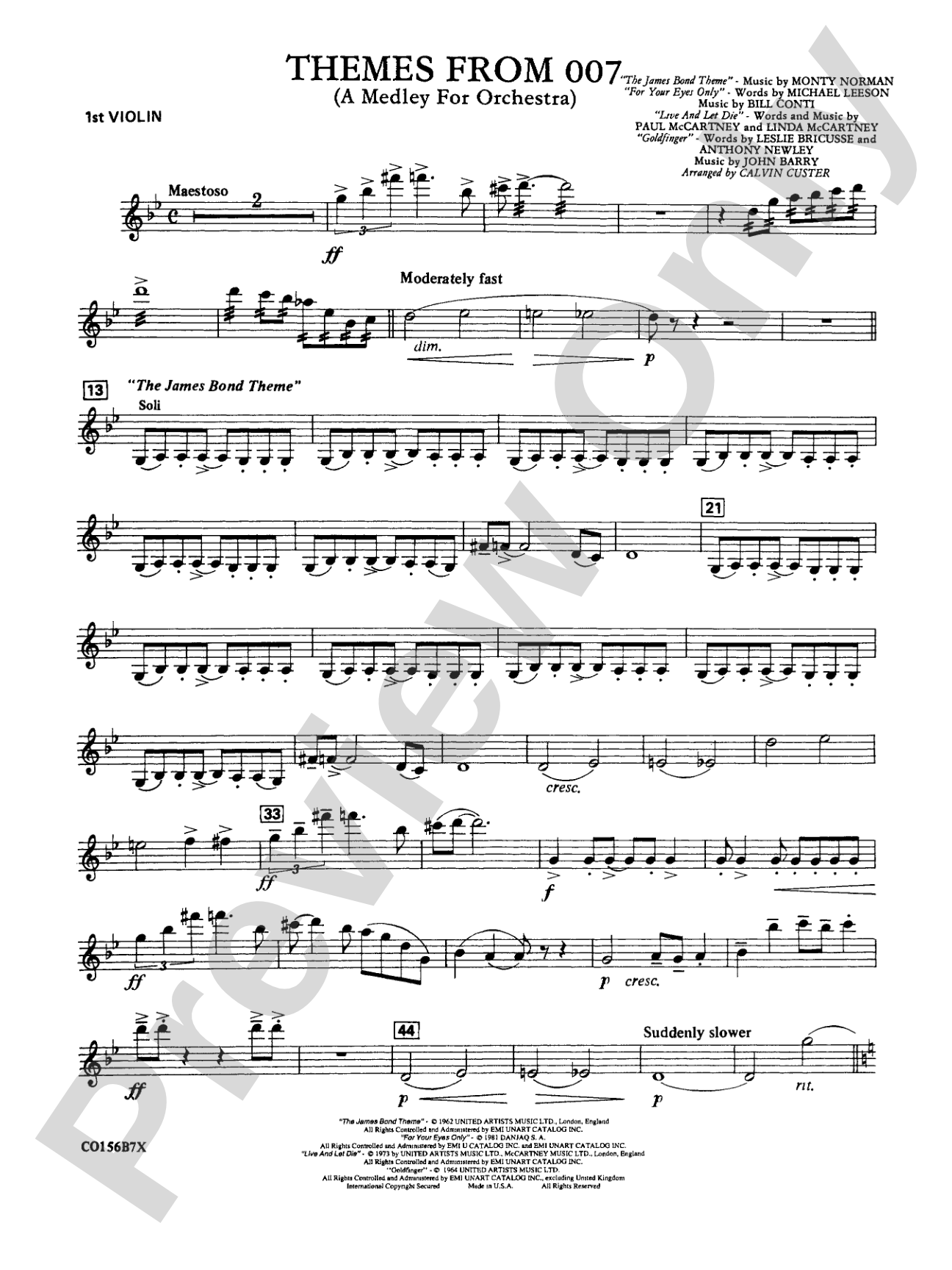 Themes from 007: 1st Violin