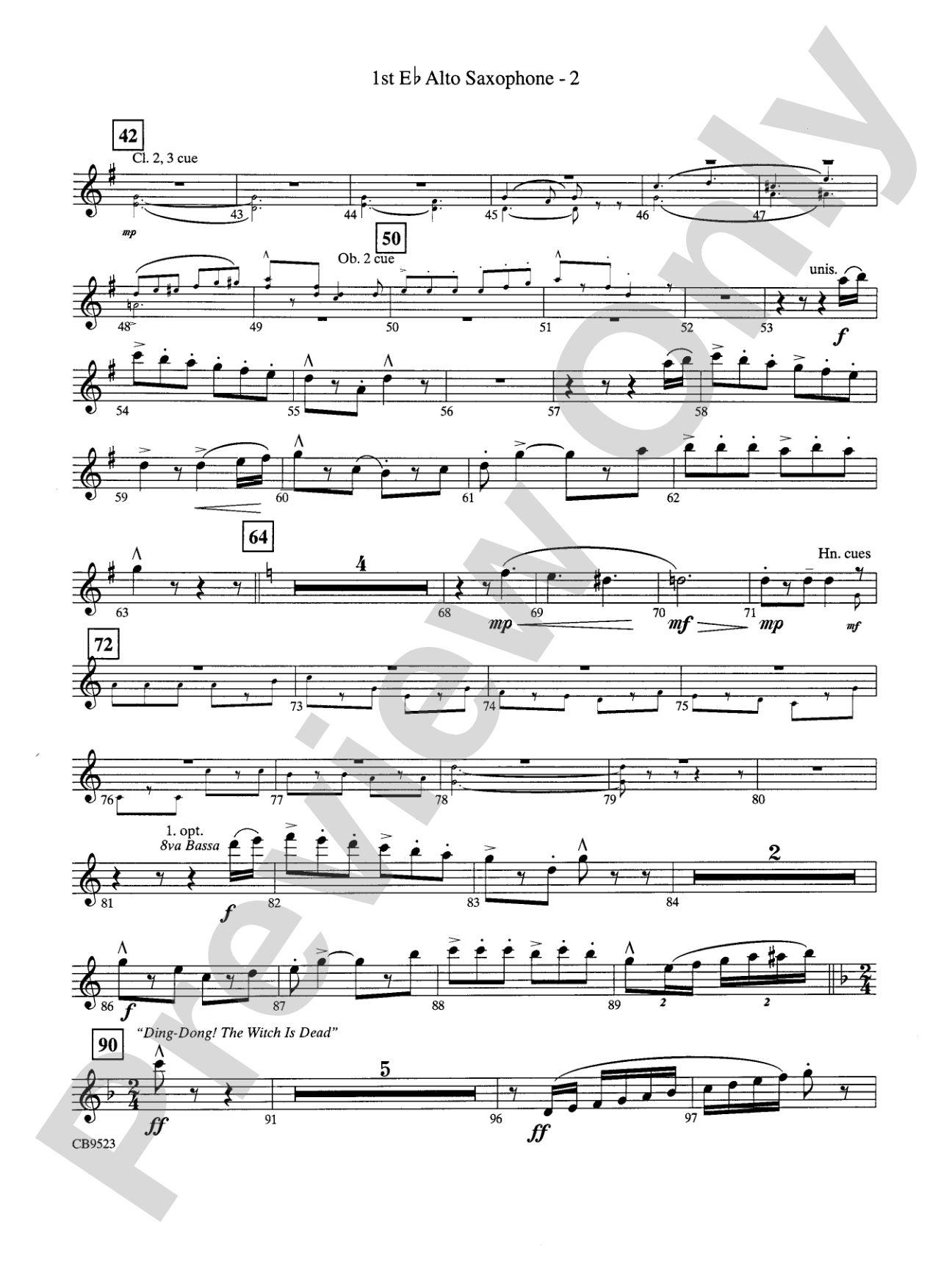 The Wizard of Oz (Medley): E-flat Alto Saxophone