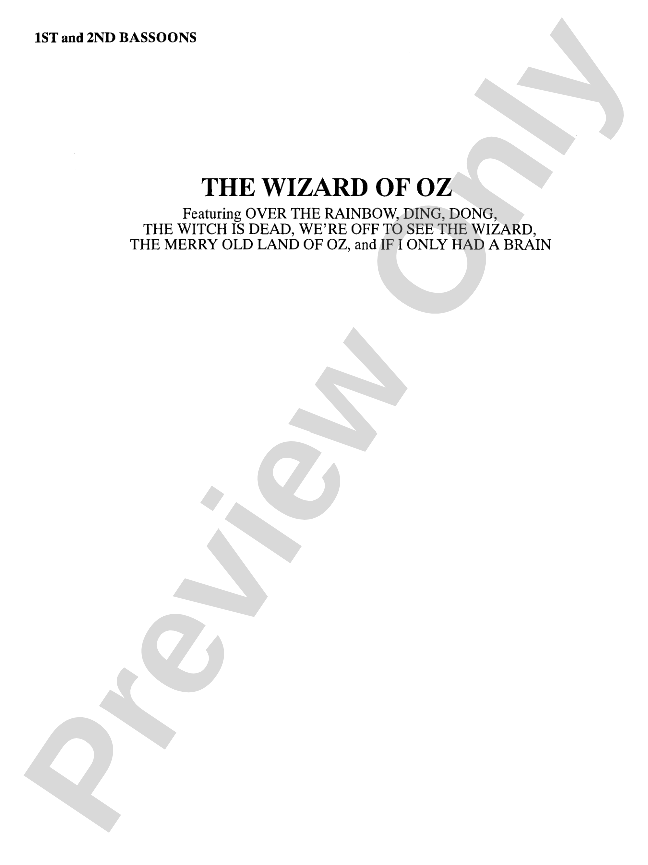 The Wizard of Oz (Medley): 1st & 2nd Bassoon