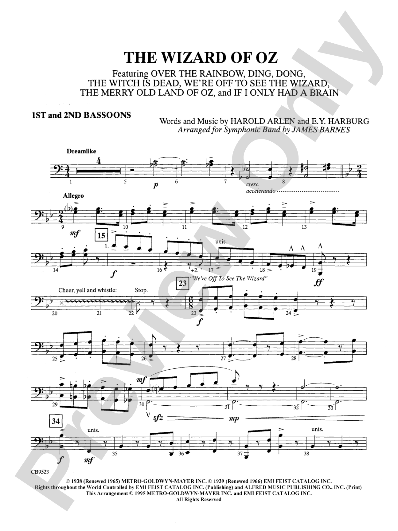 The Wizard of Oz (Medley): 1st & 2nd Bassoon
