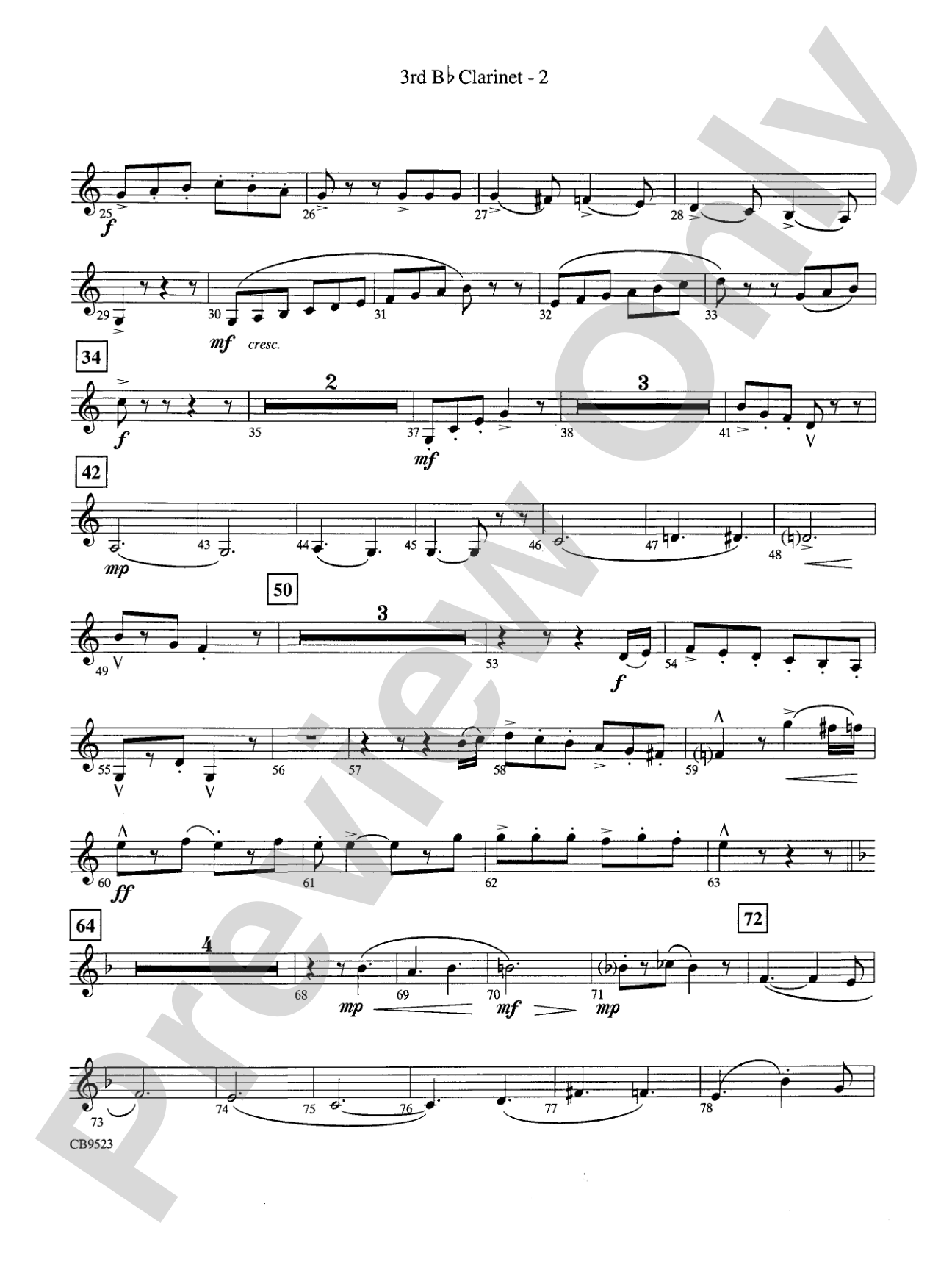 The Wizard of Oz (Medley): 3rd B-flat Clarinet