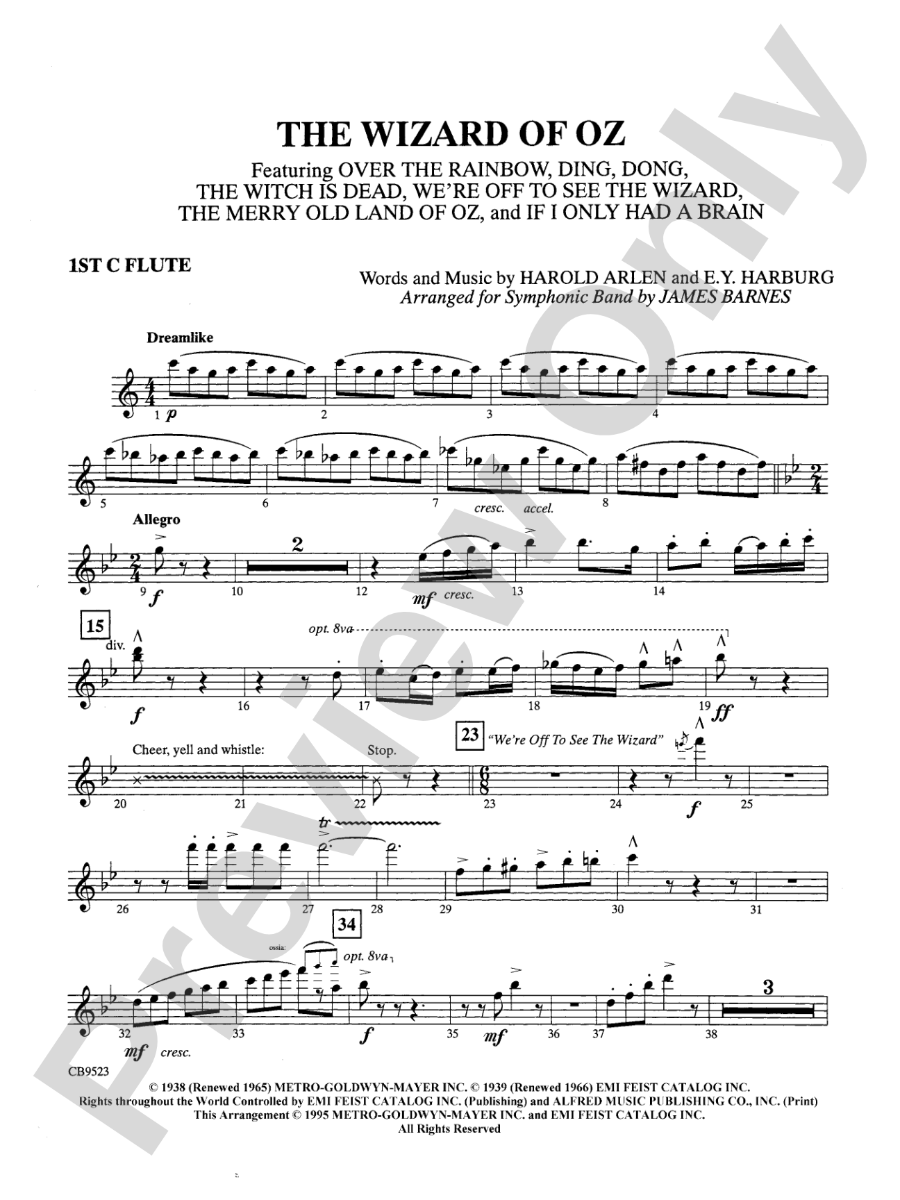The Wizard of Oz (Medley): Flute