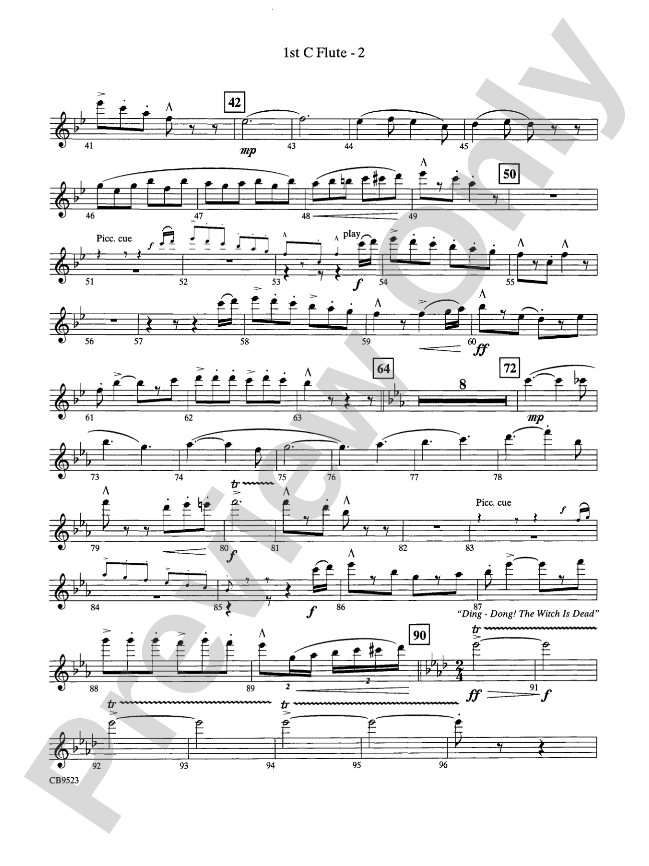 The Wizard of Oz (Medley): Flute