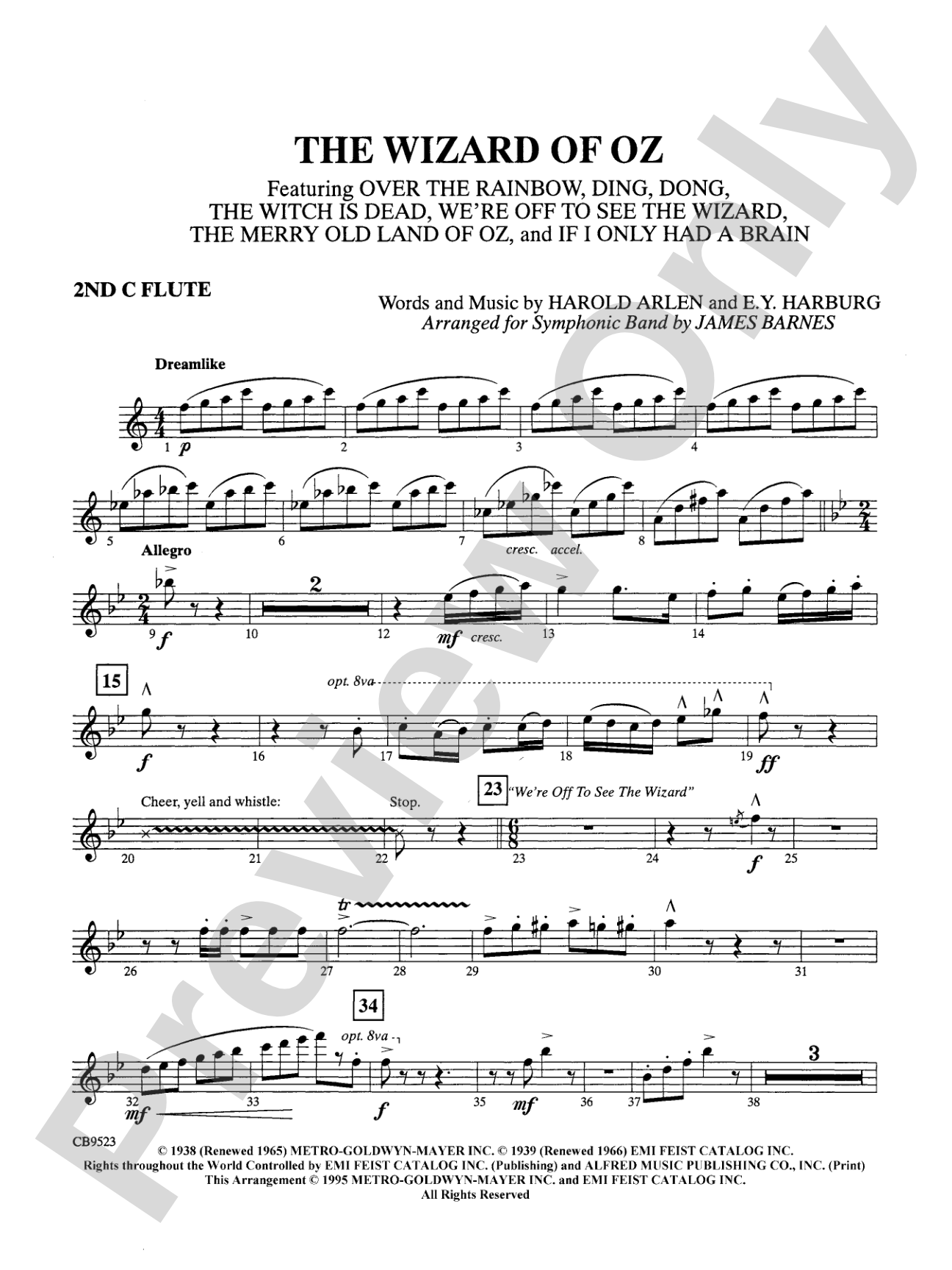 The Wizard of Oz (Medley): 2nd Flute