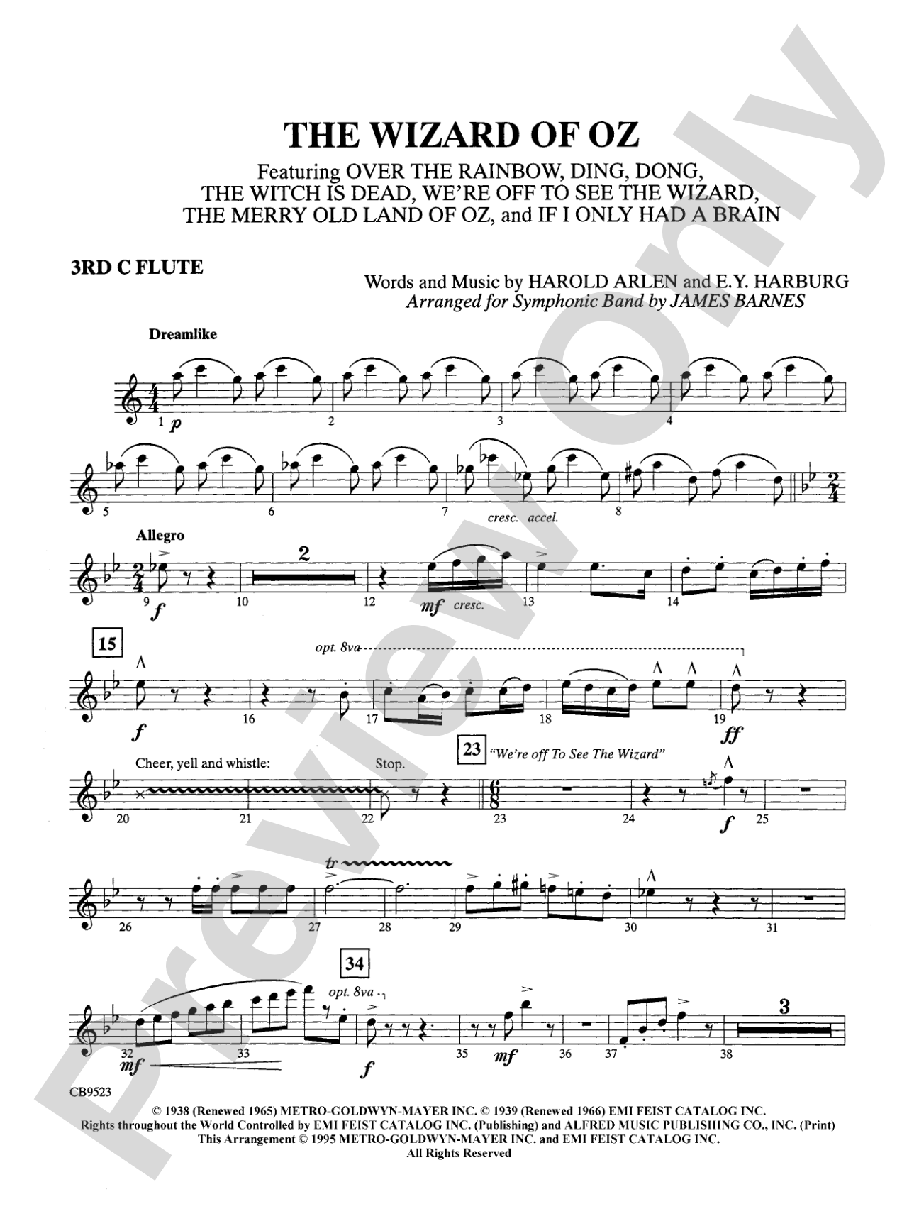 The Wizard of Oz (Medley): 3rd Flute