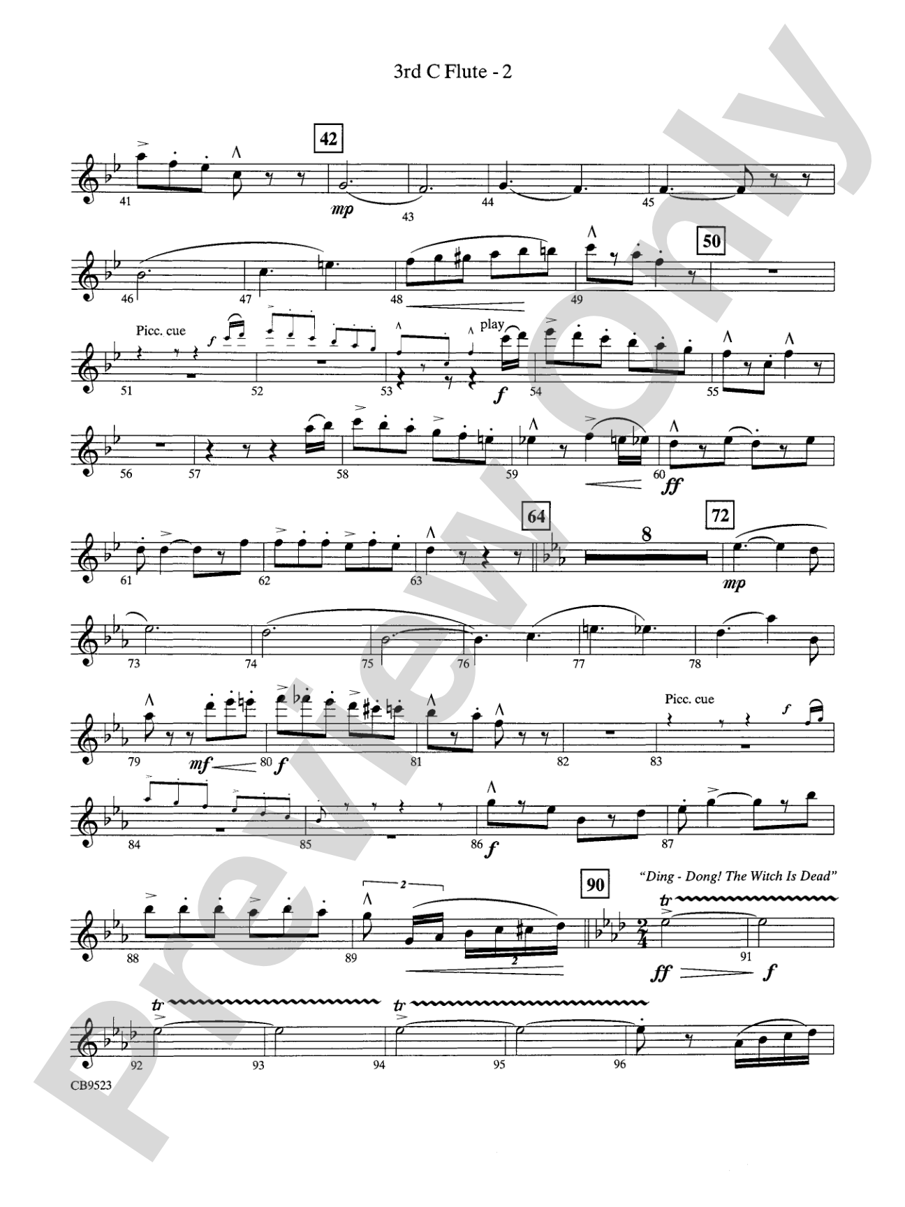 The Wizard of Oz (Medley): 3rd Flute