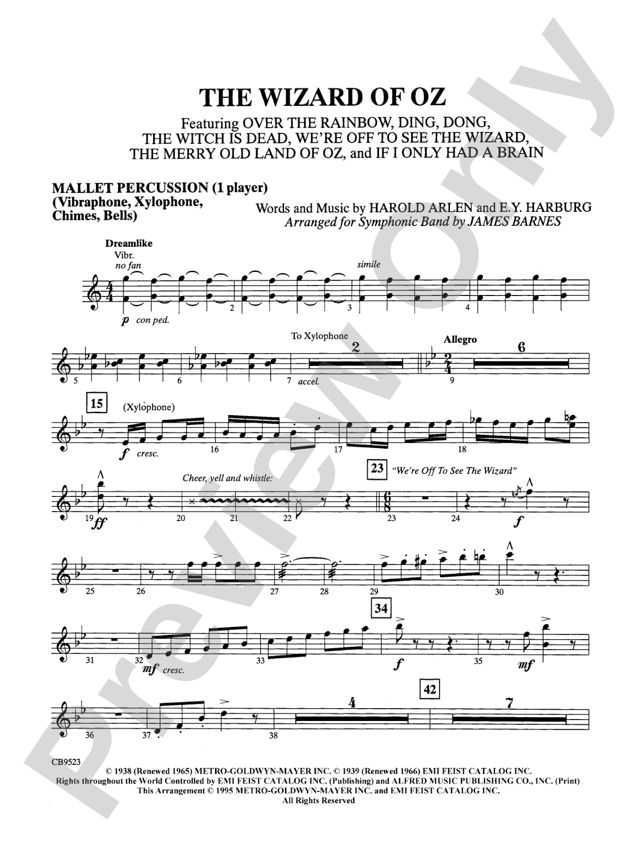 The Wizard of Oz (Medley): Mallets