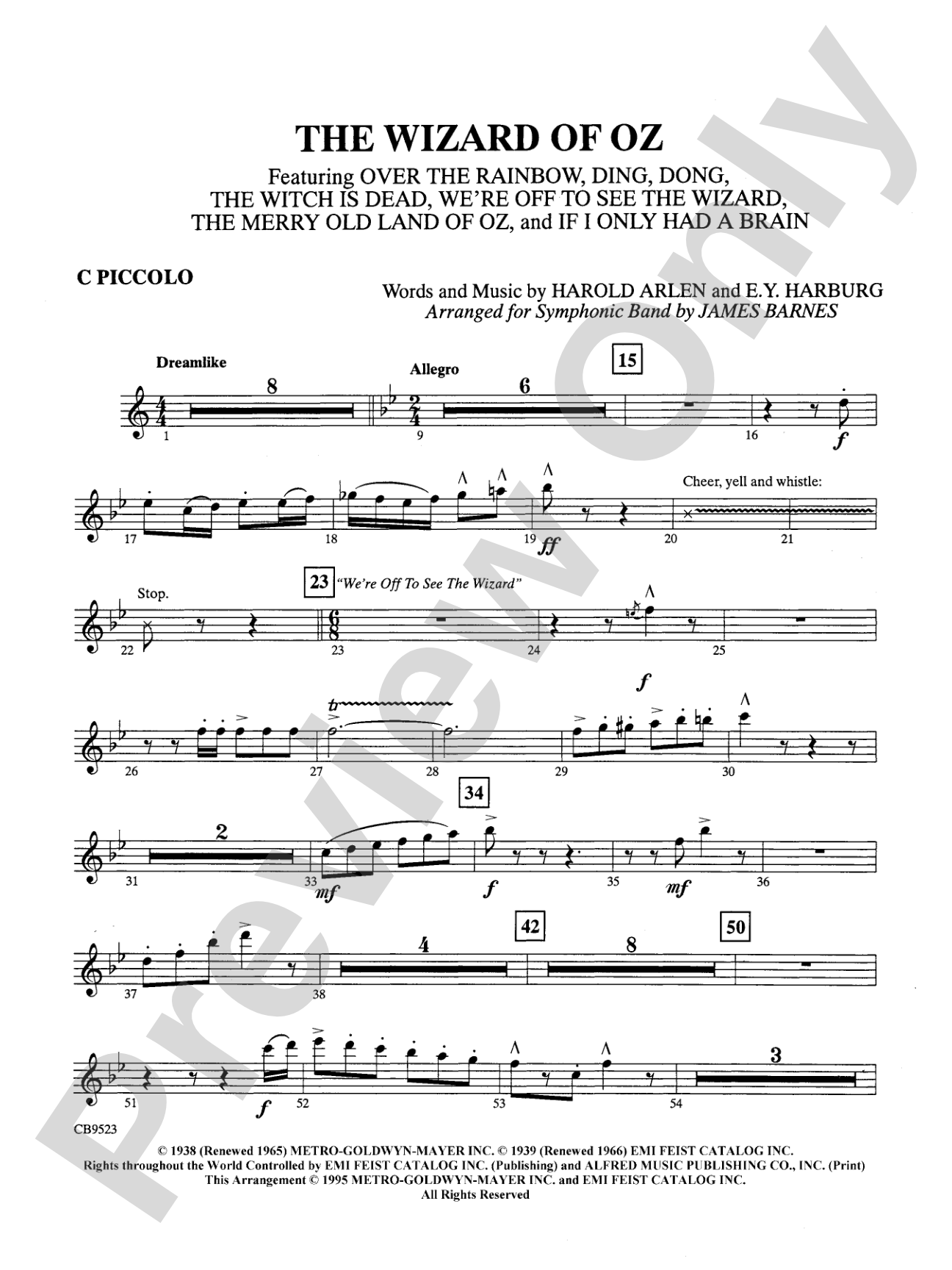 The Wizard of Oz (Medley): Piccolo