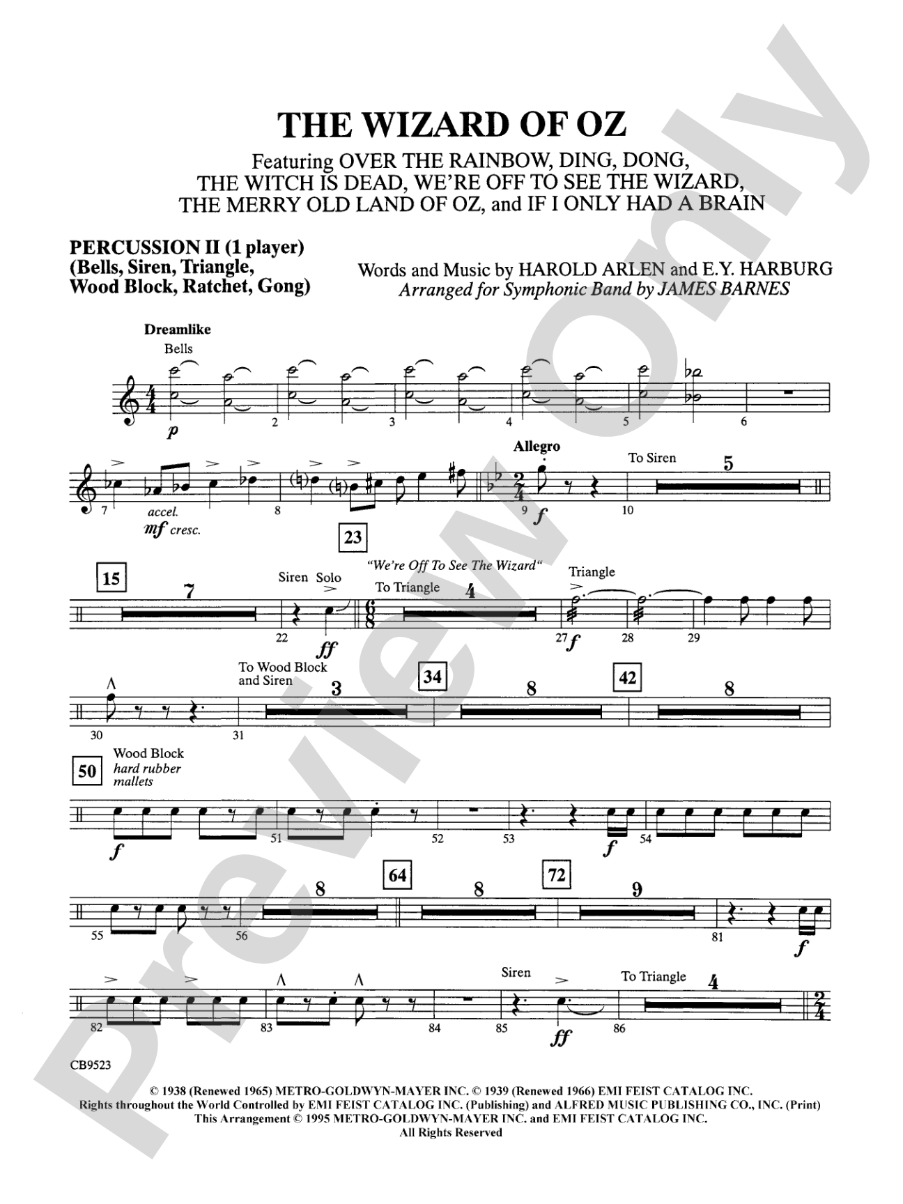 The Wizard of Oz (Medley): 2nd Percussion