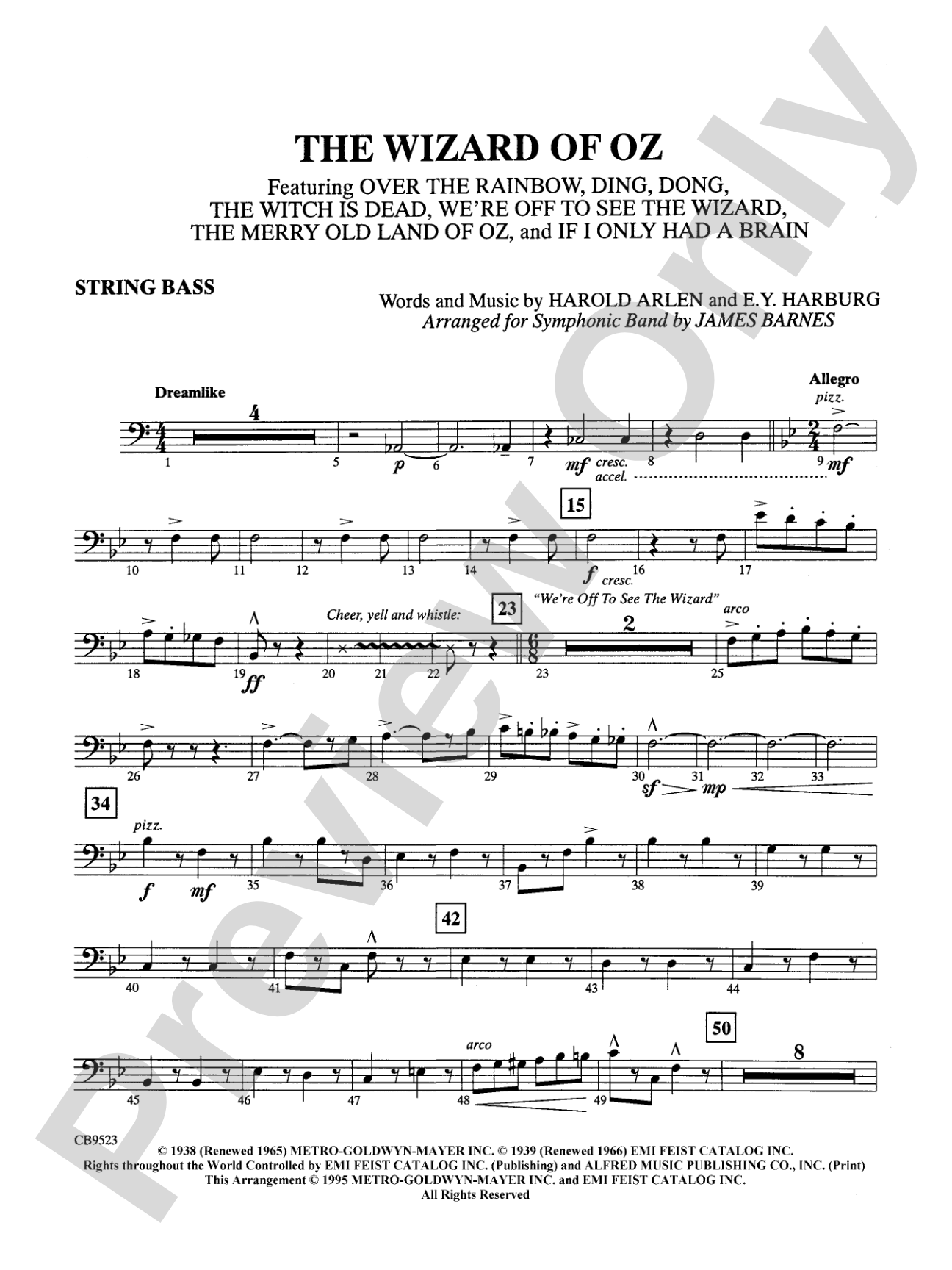 The Wizard of Oz (Medley): String Bass