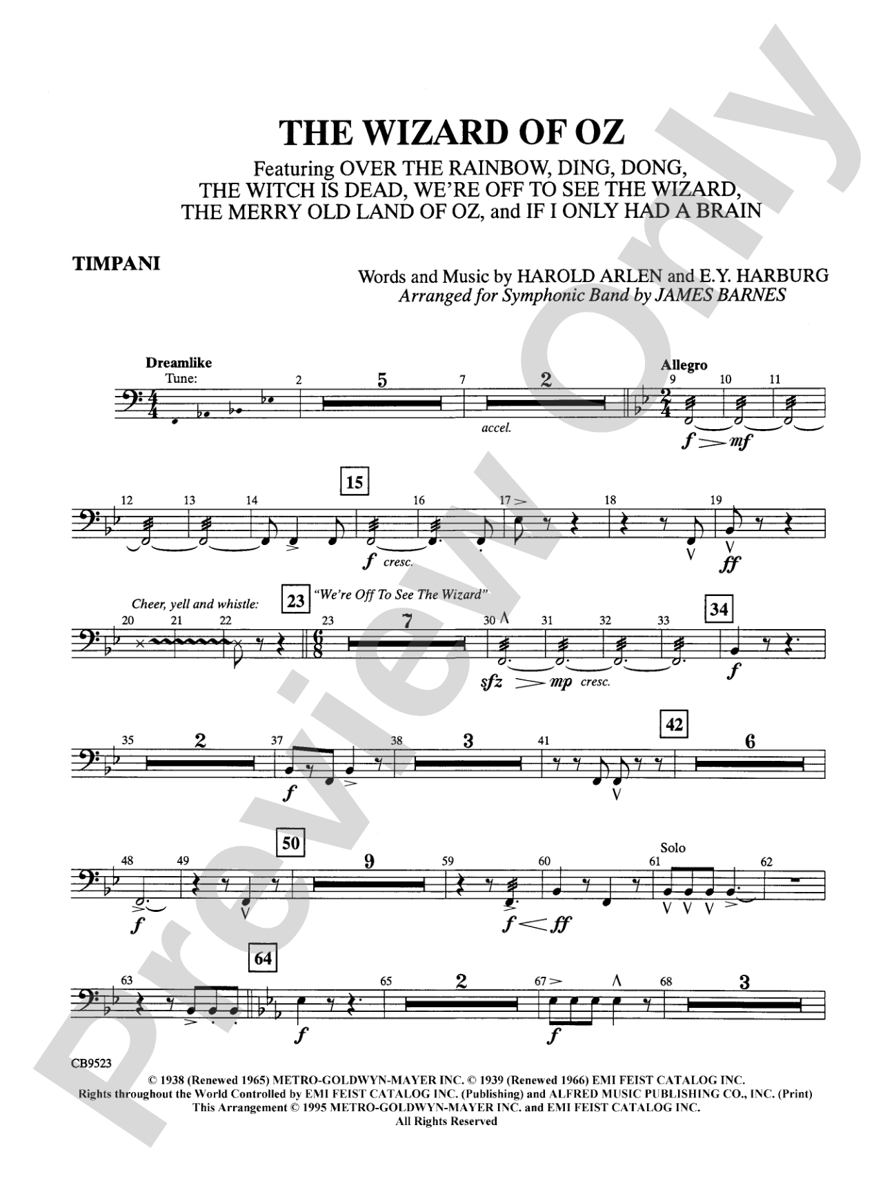 The Wizard of Oz (Medley): Timpani