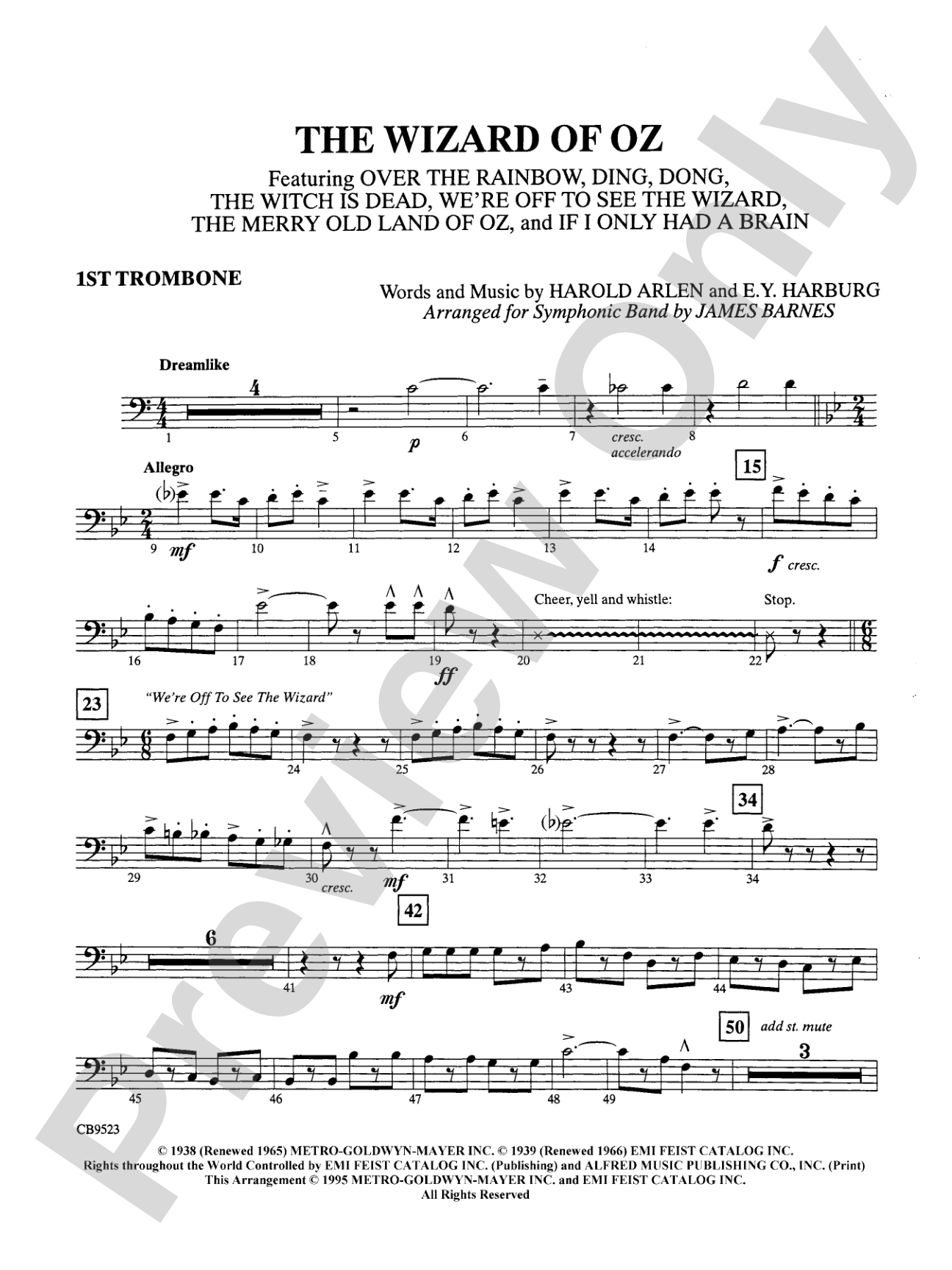 The Wizard of Oz (Medley): 1st Trombone