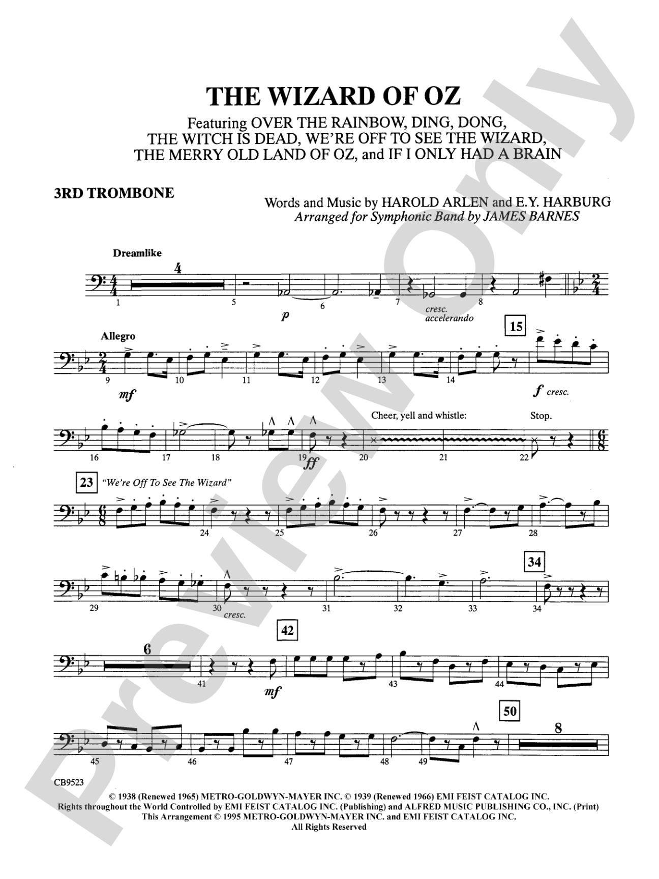 The Wizard of Oz (Medley): 3rd Trombone