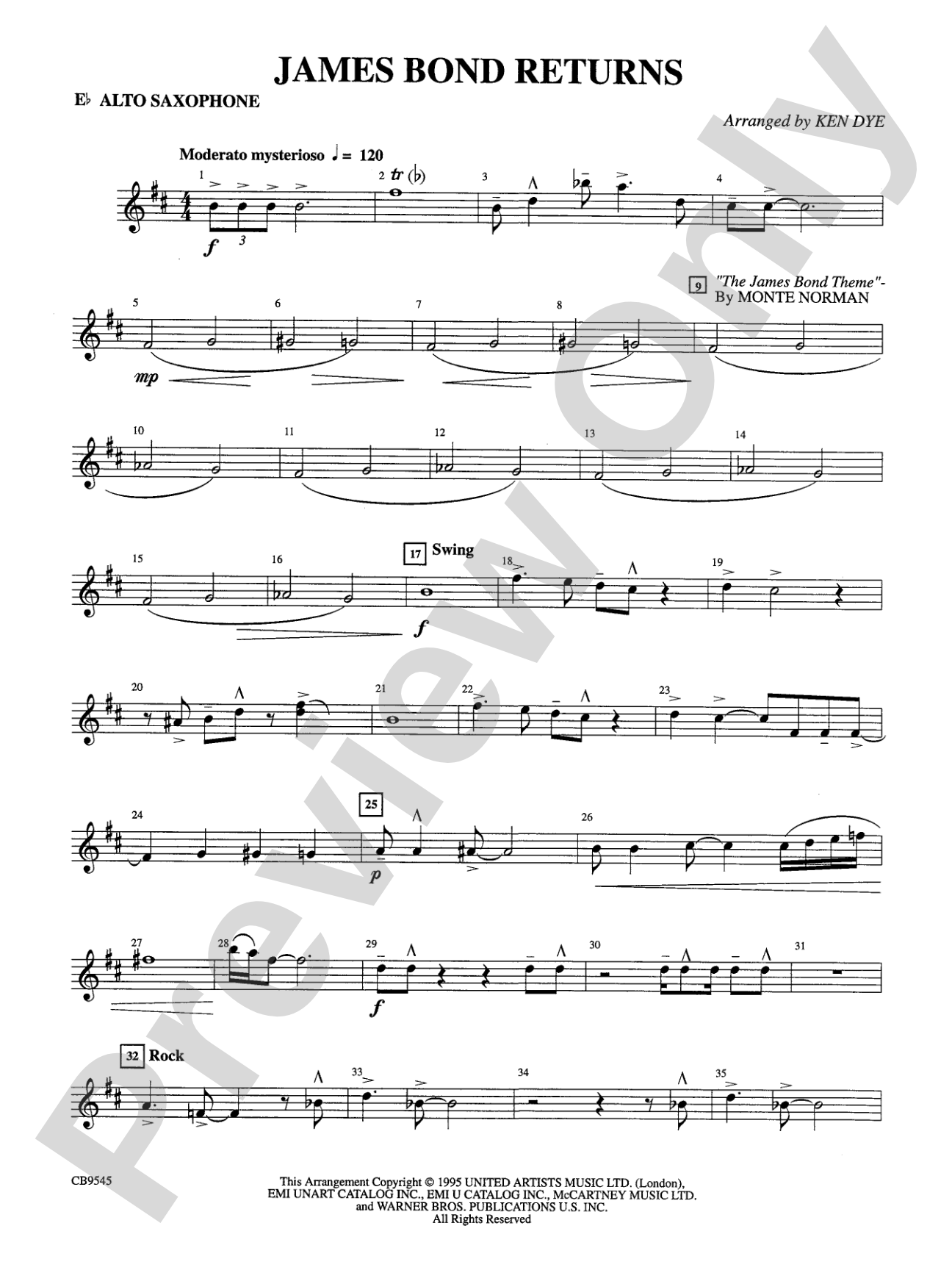 James Bond Returns: E-flat Alto Saxophone