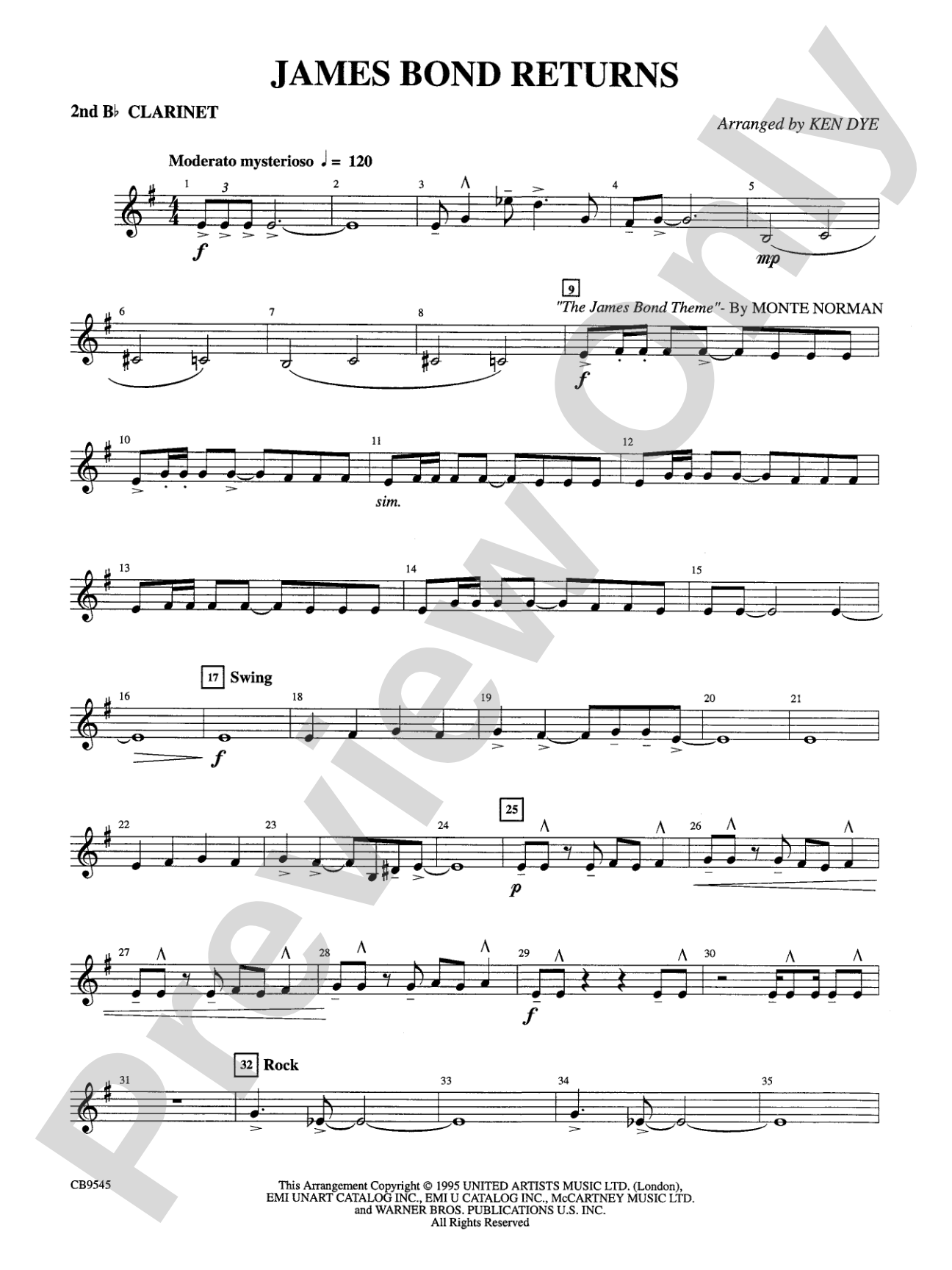 James Bond Returns: 2nd B-flat Clarinet
