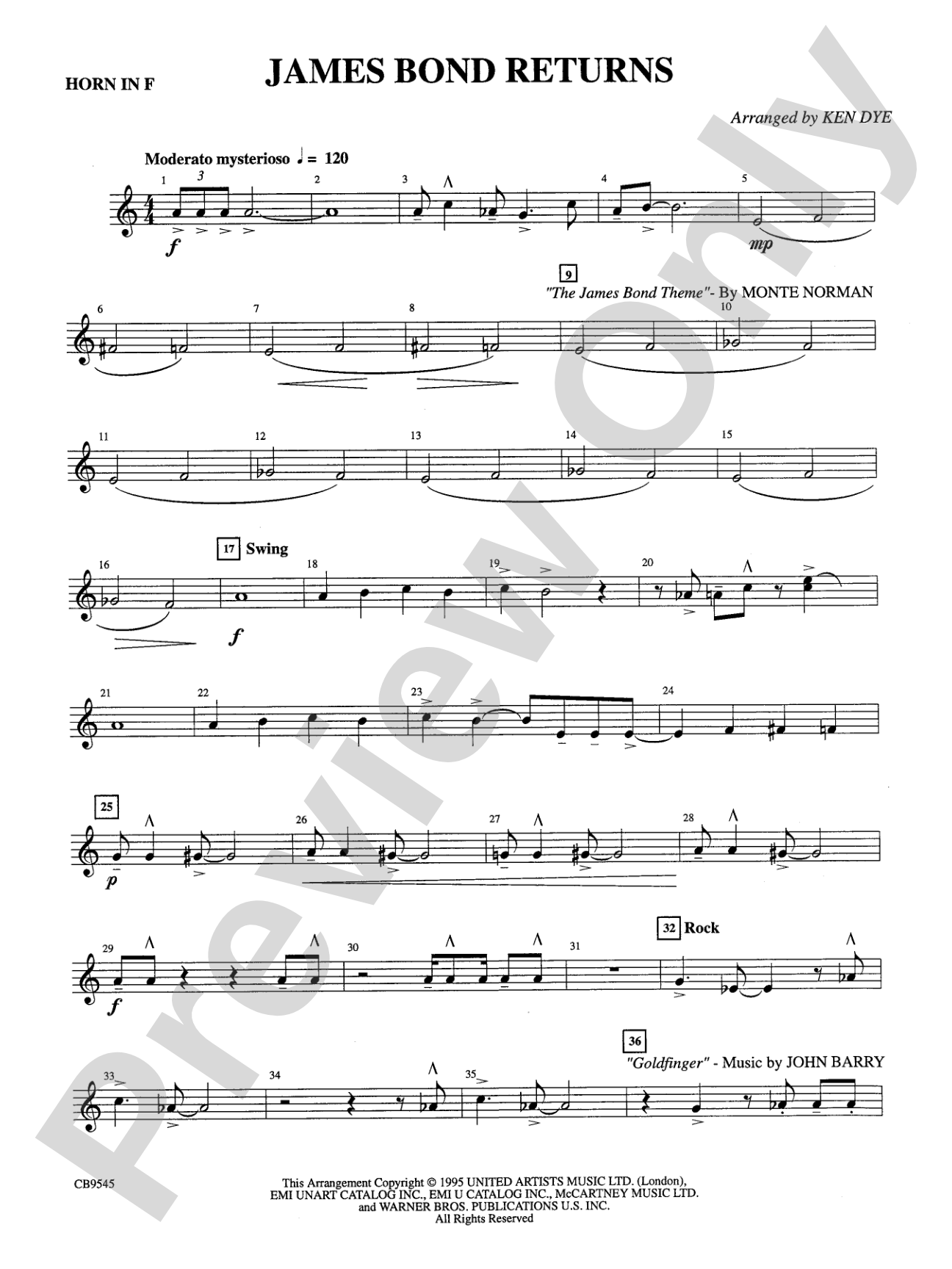 James Bond Returns: 1st F Horn