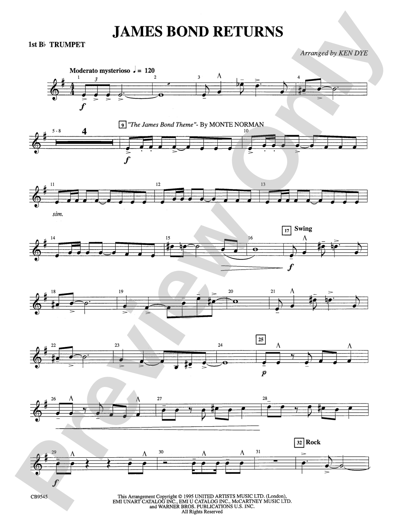 James Bond Returns: 1st B-flat Trumpet