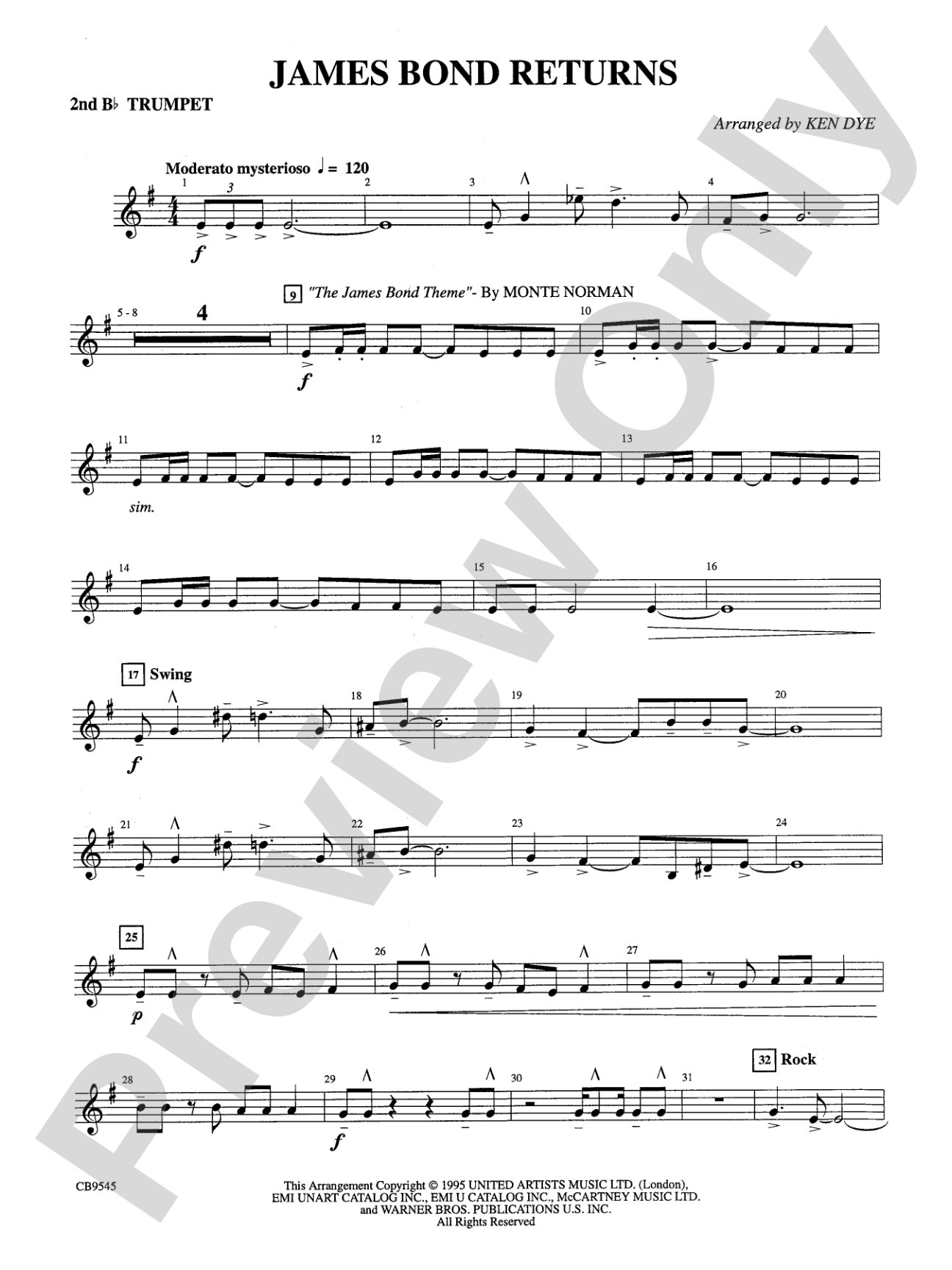 James Bond Returns: 2nd B-flat Trumpet