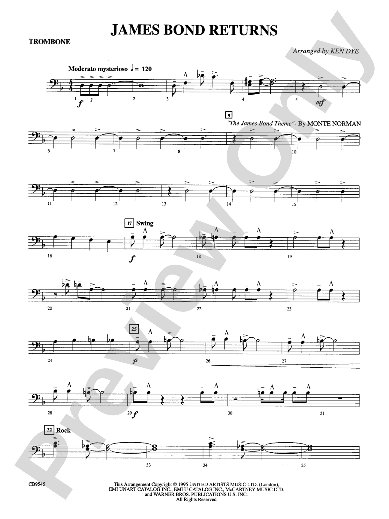 James Bond Returns: 1st Trombone