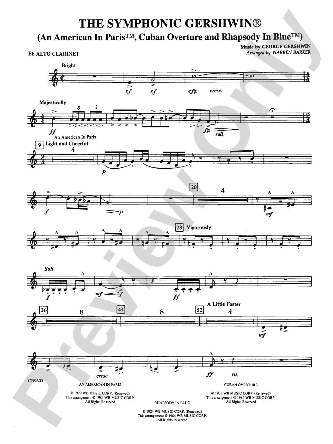 The Symphonic Gershwin: E-flat Alto Clarinet