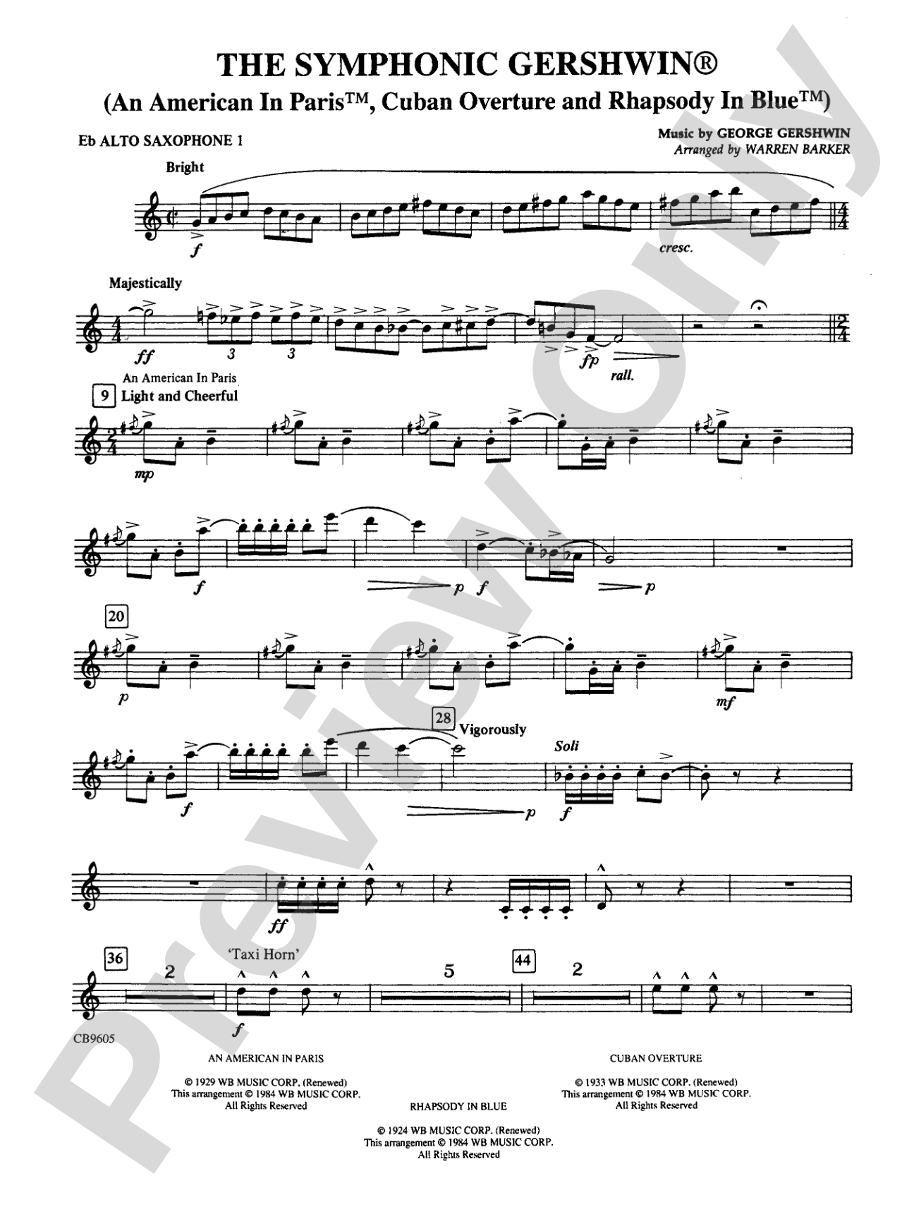 The Symphonic Gershwin: E-flat Alto Saxophone