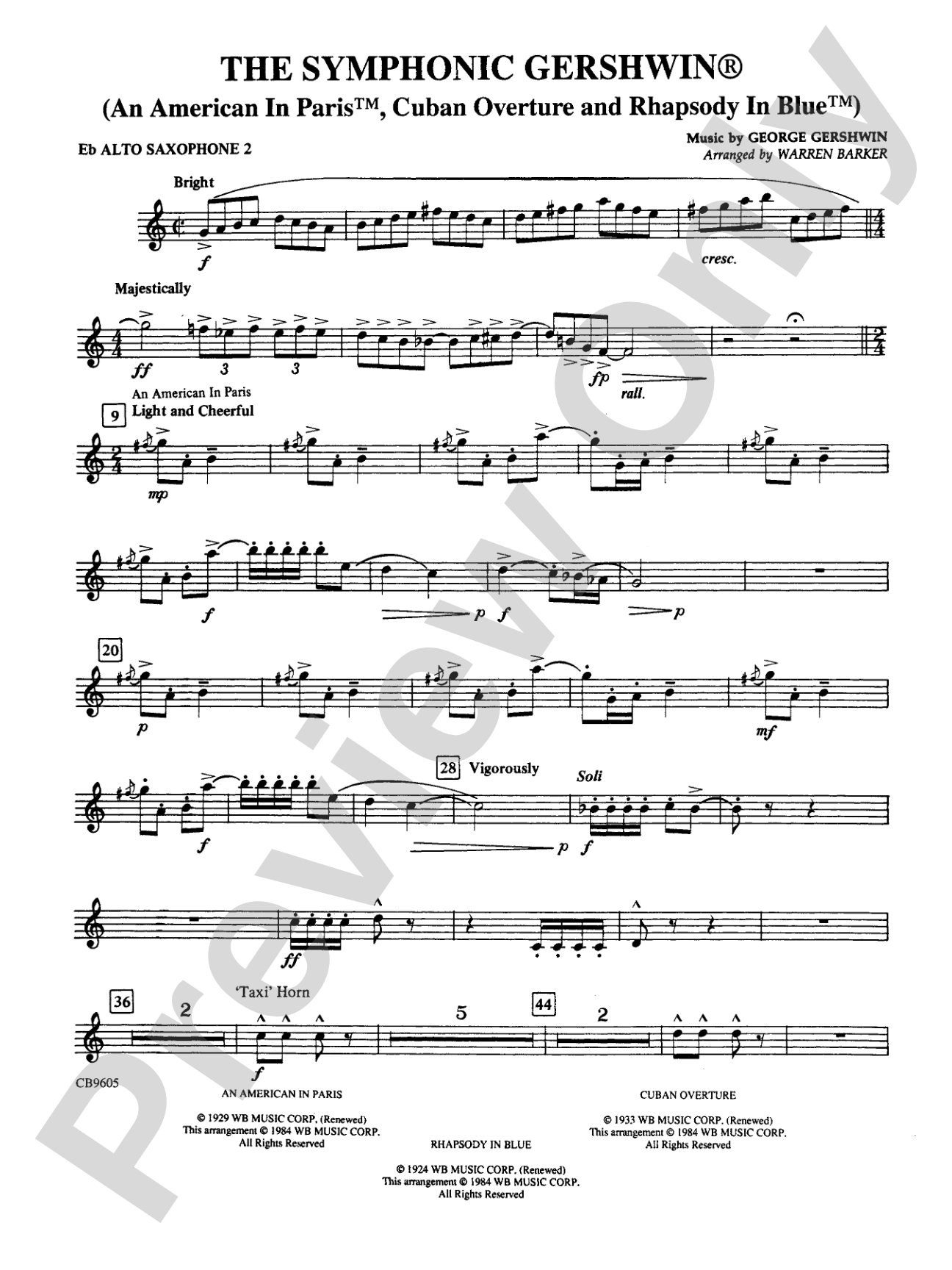 The Symphonic Gershwin: 2nd E-flat Alto Saxophone