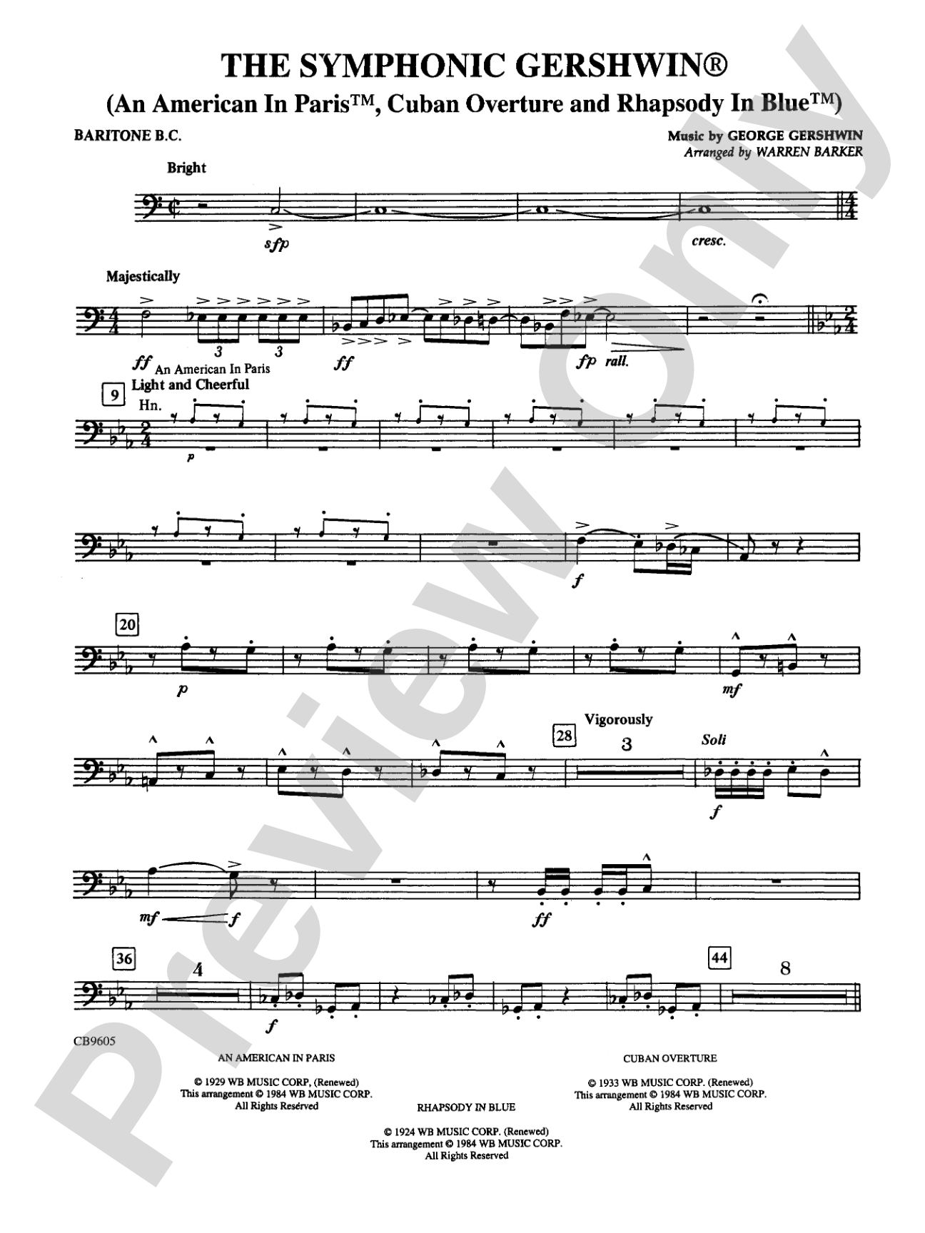 The Symphonic Gershwin: Baritone B.C.